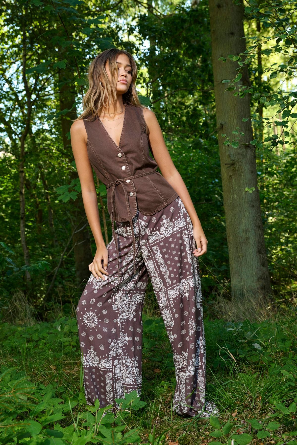 ONLKAVI AMBELPULL UP WIDE PANTS WVN