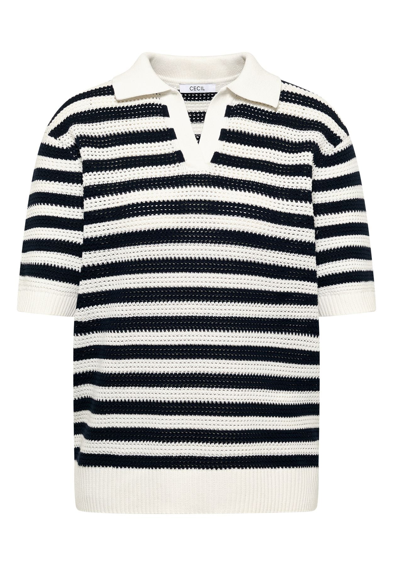 TOS_Mesh Stripe Polo