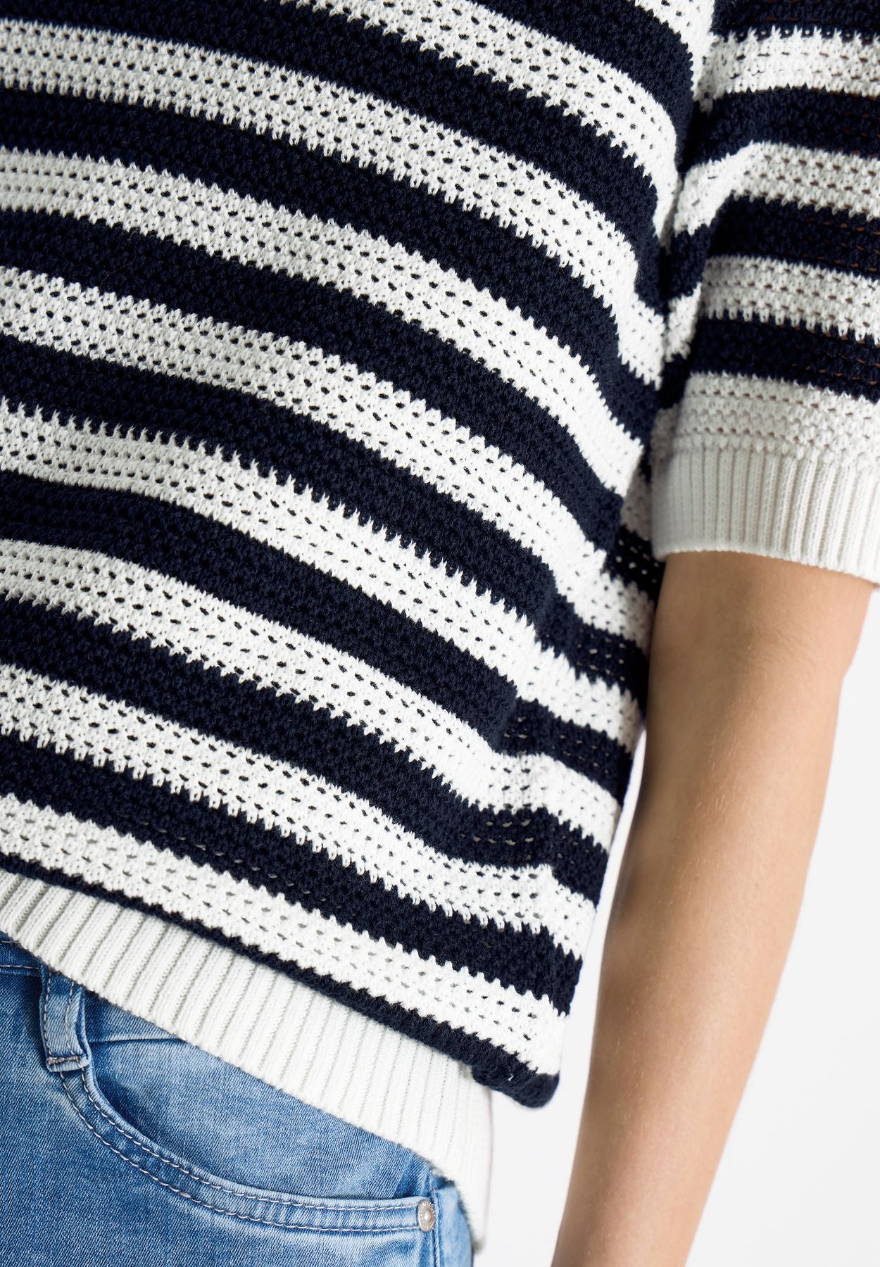 TOS_Mesh Stripe Polo