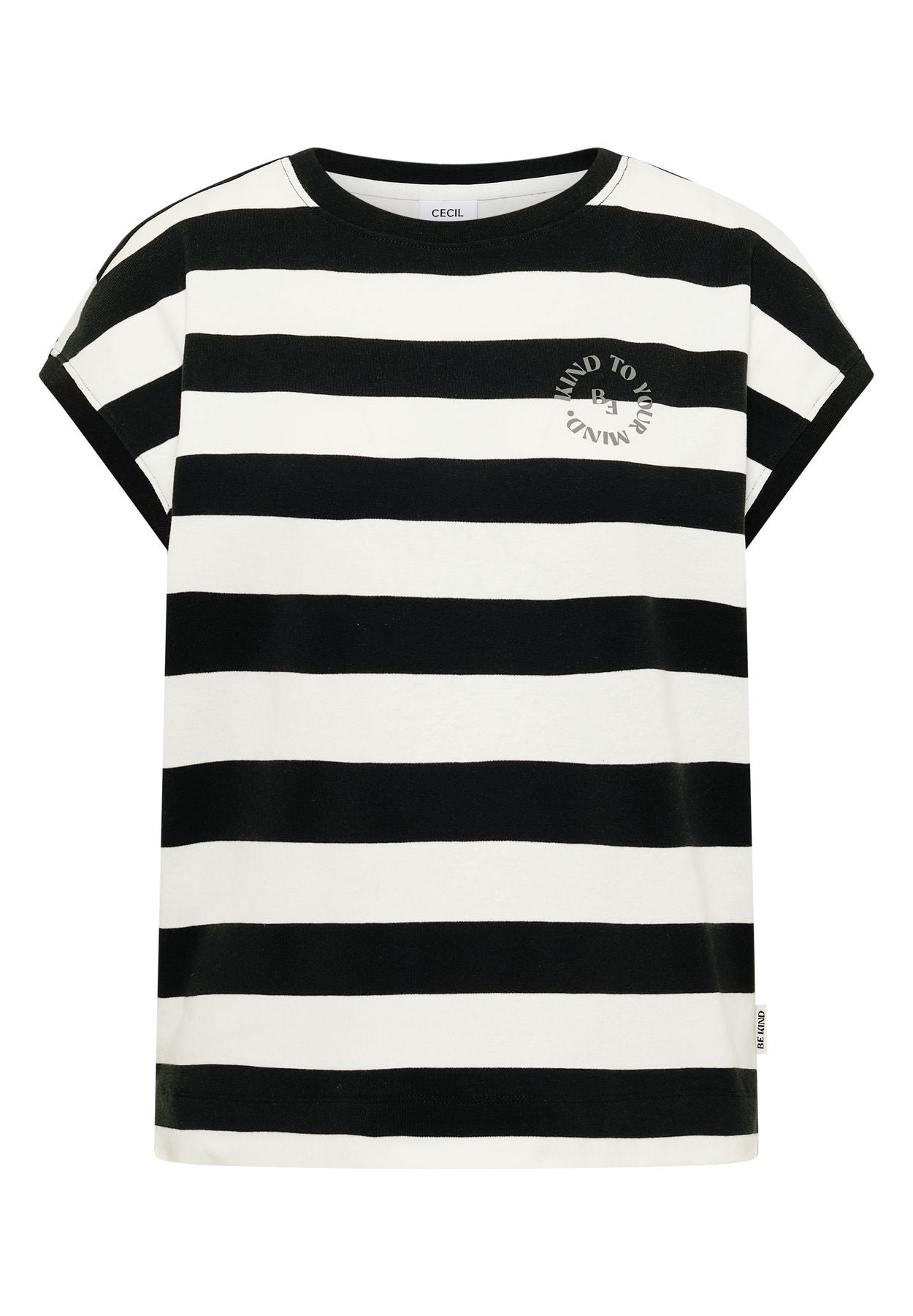 T-Shirt mit Streifen und Printdetail