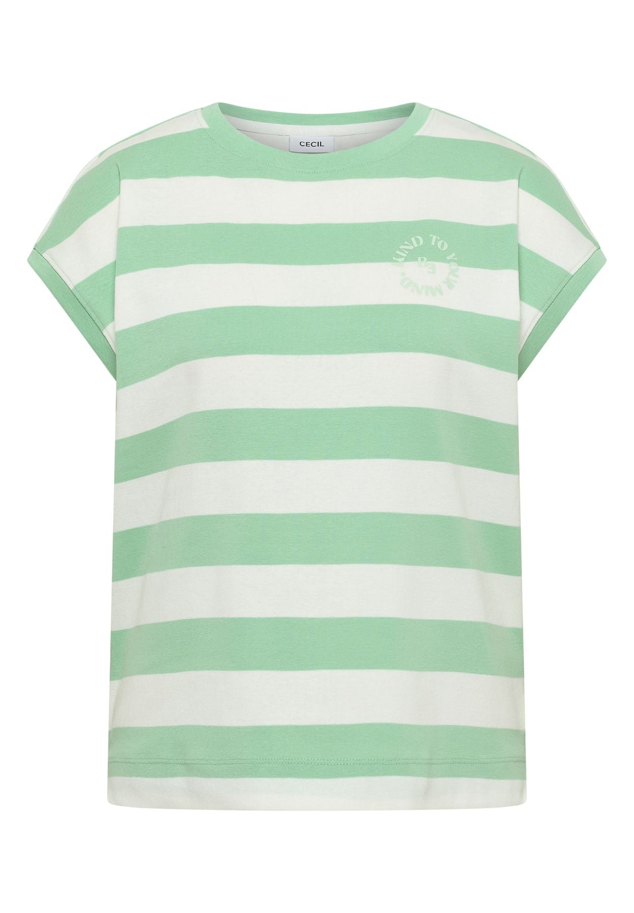 T-Shirt mit Streifen und Printdetail