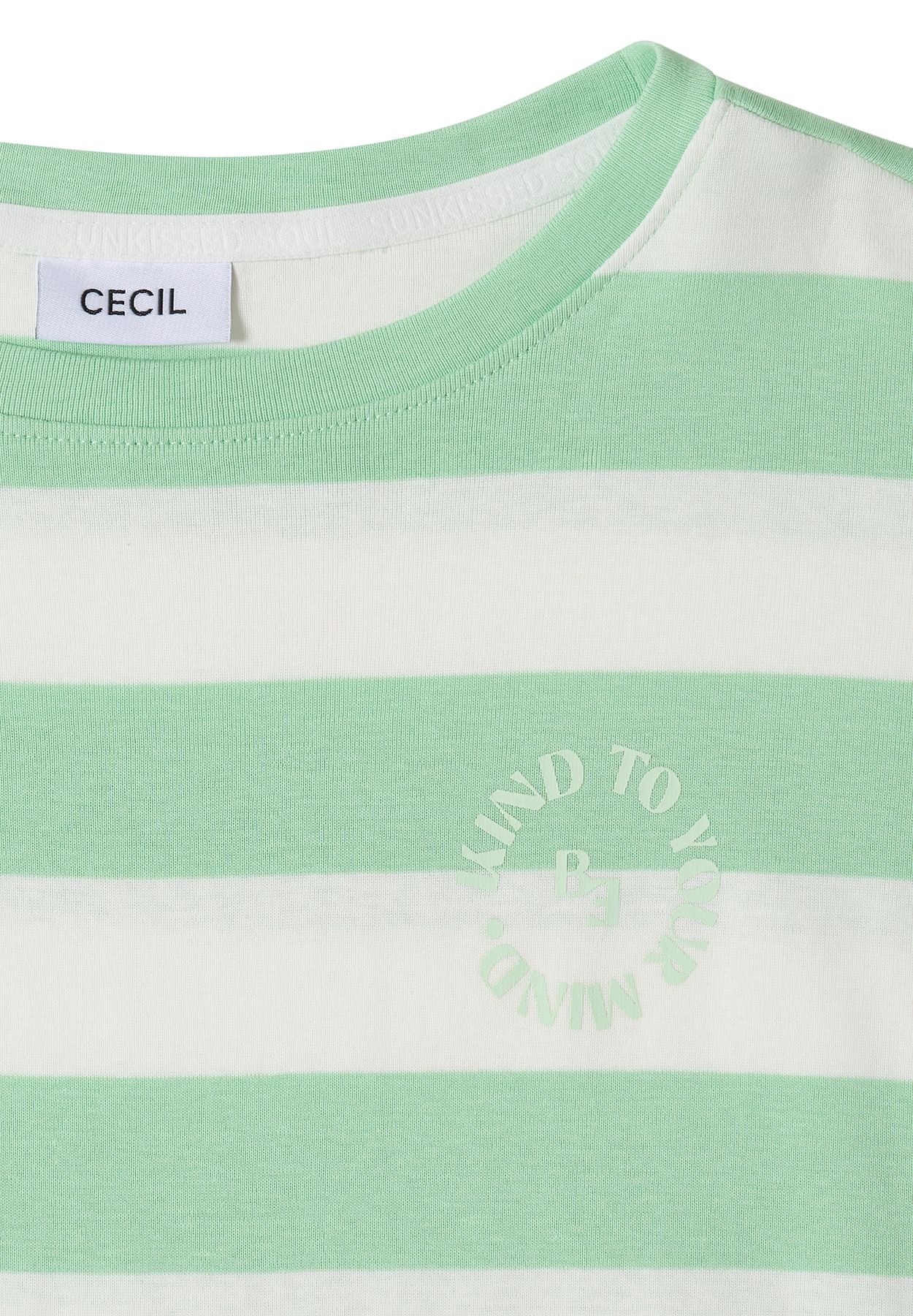 T-Shirt mit Streifen und Printdetail