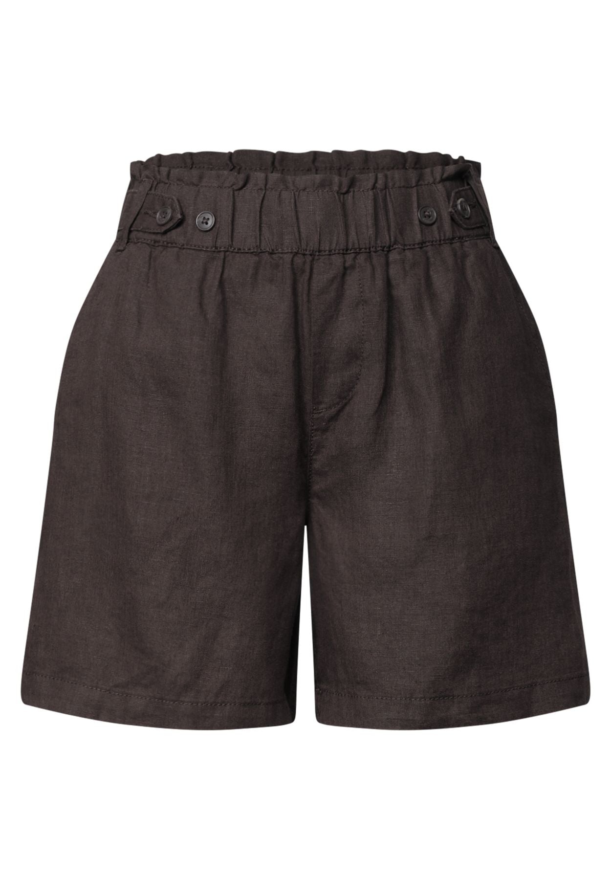 Shorts aus Leinen mit Paperbag-Bund