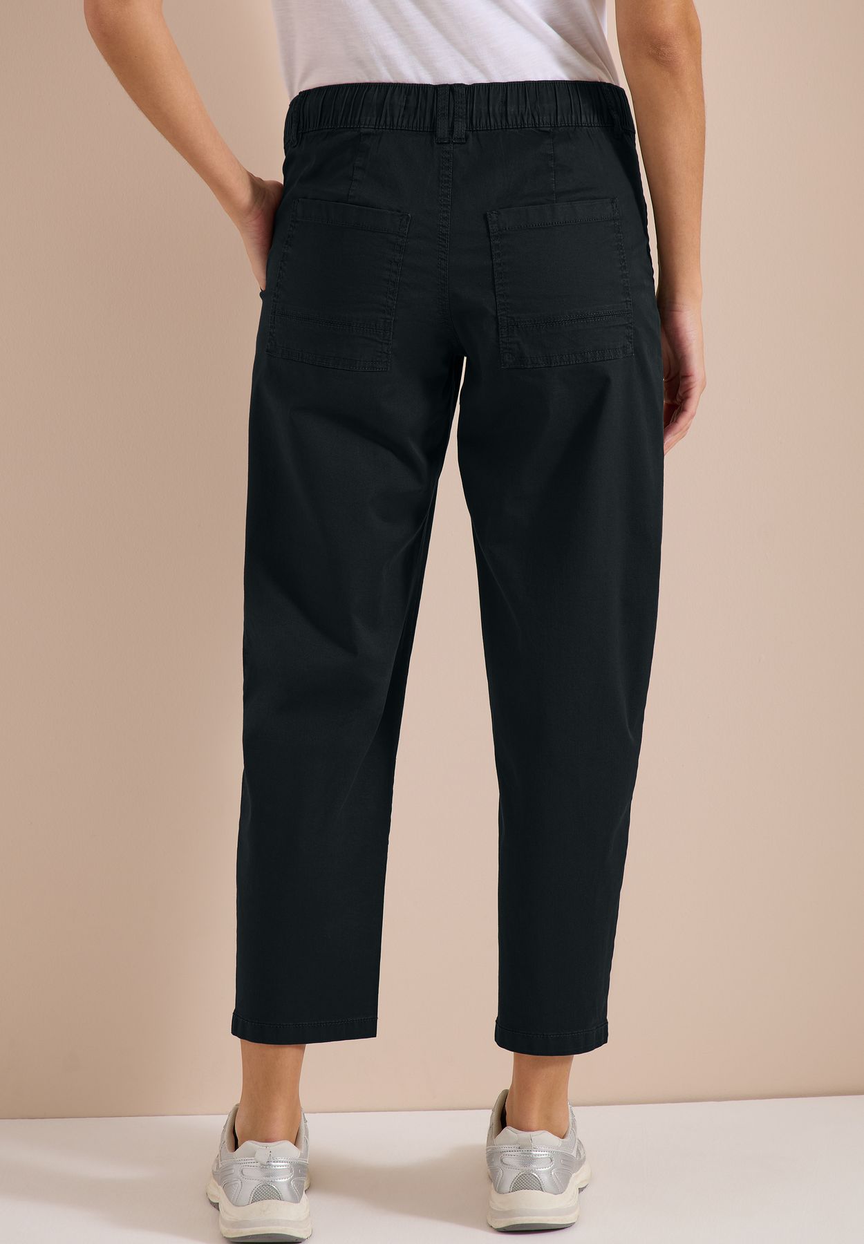 Mid Waist Barrel Leg Hose im Casual Fit
