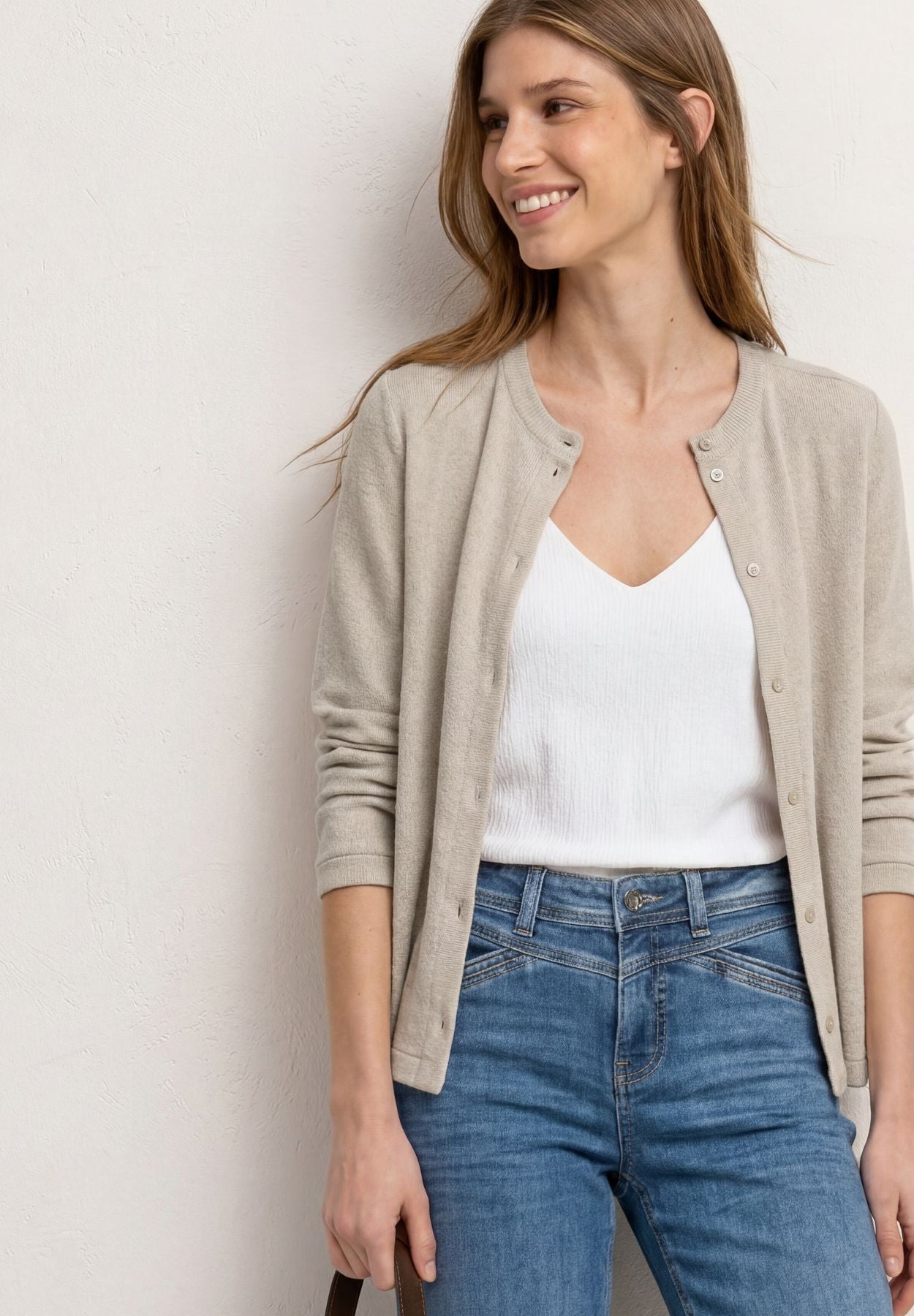 3/4-Arm Jacke in Strick-Optik