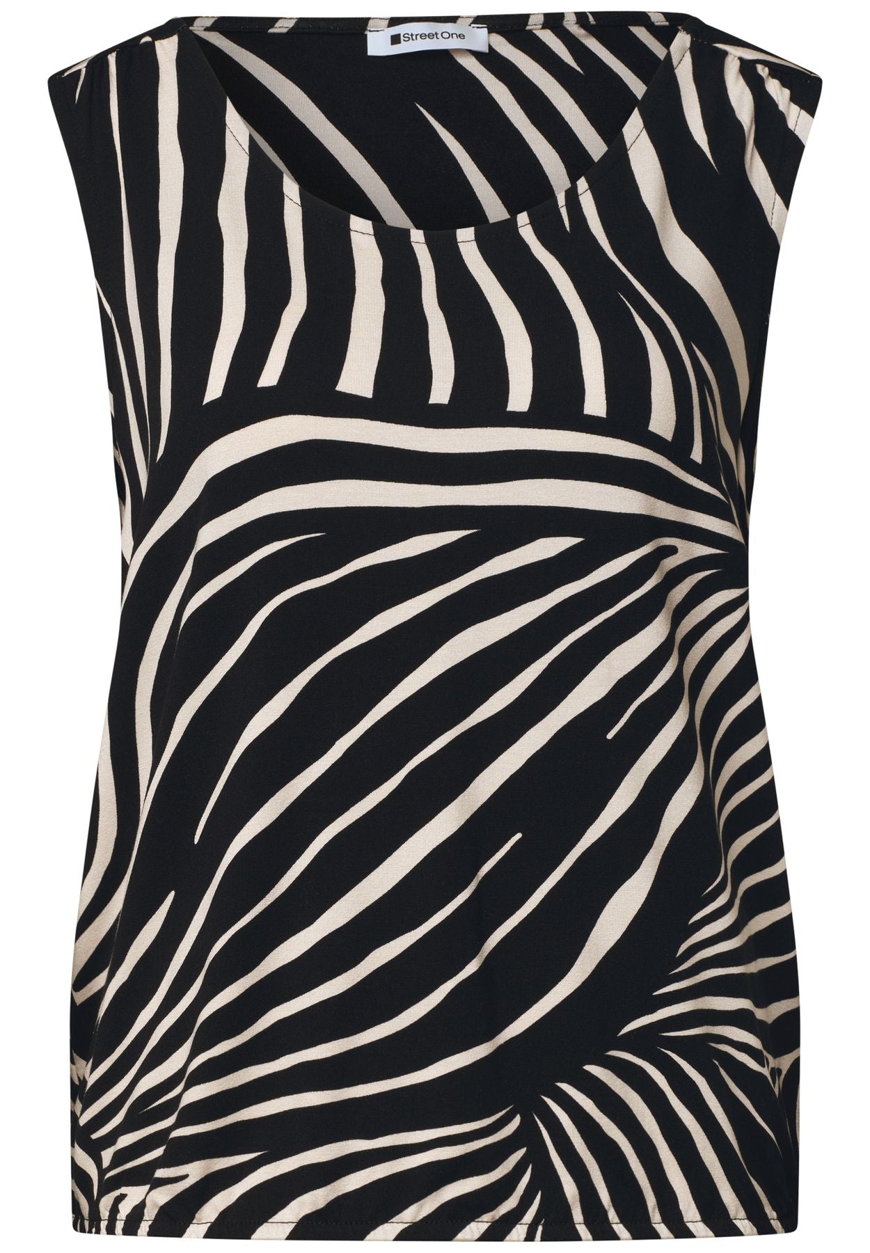 Top mit V-Neck und Elastiksaum