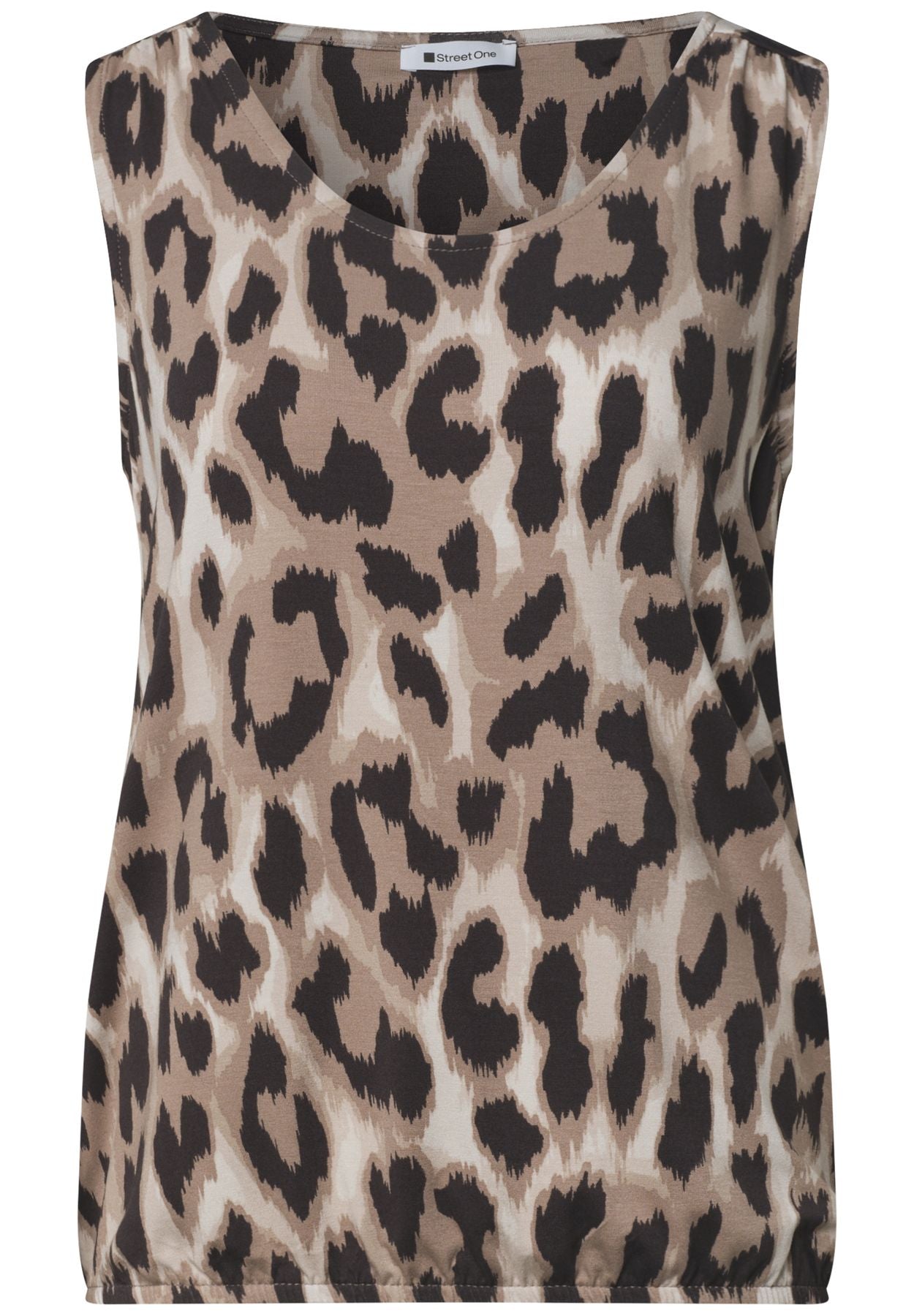 Top mit V-Neck und Elastiksaum