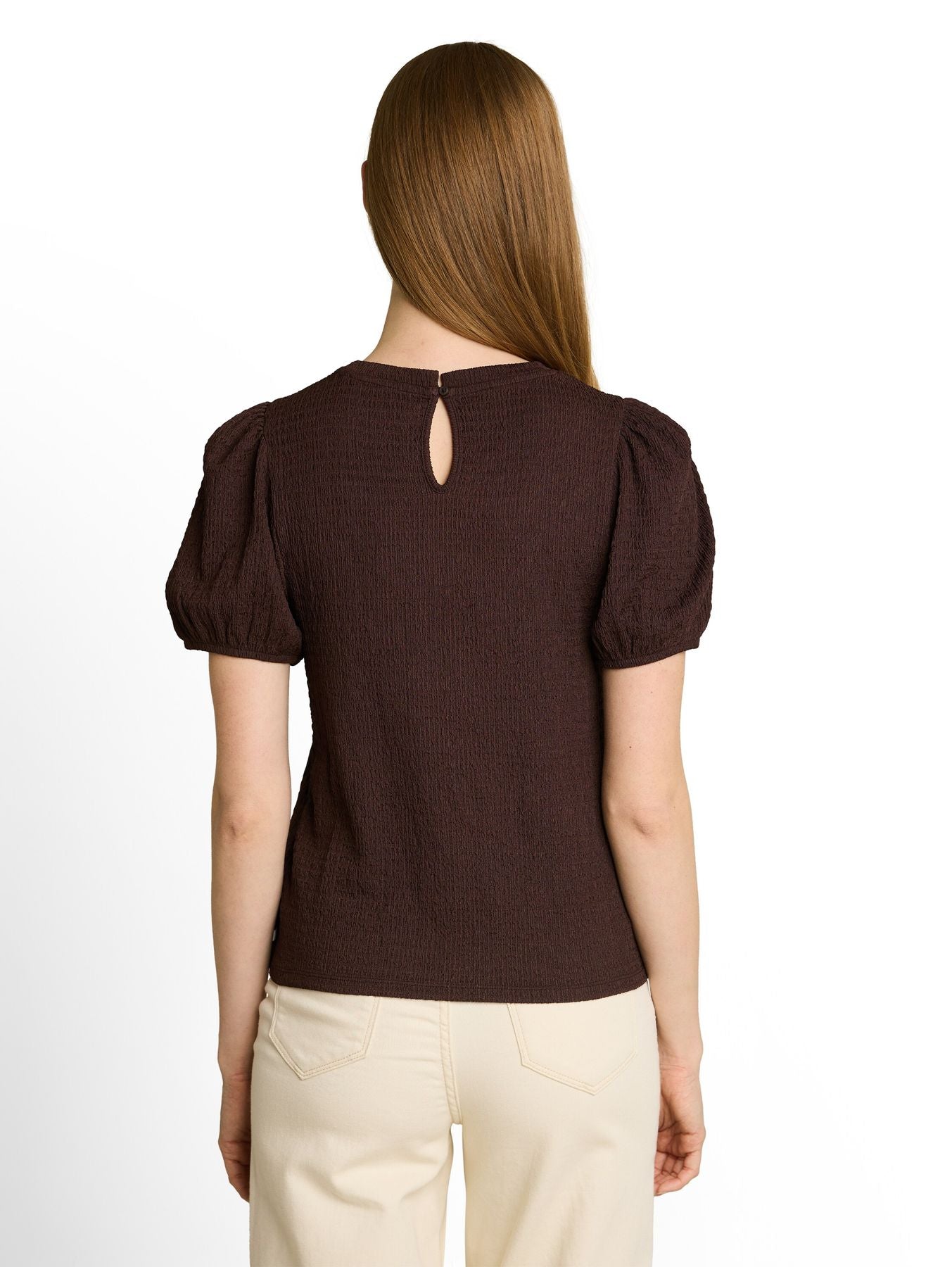 Crinkle T-Shirt mit Ballonärmeln