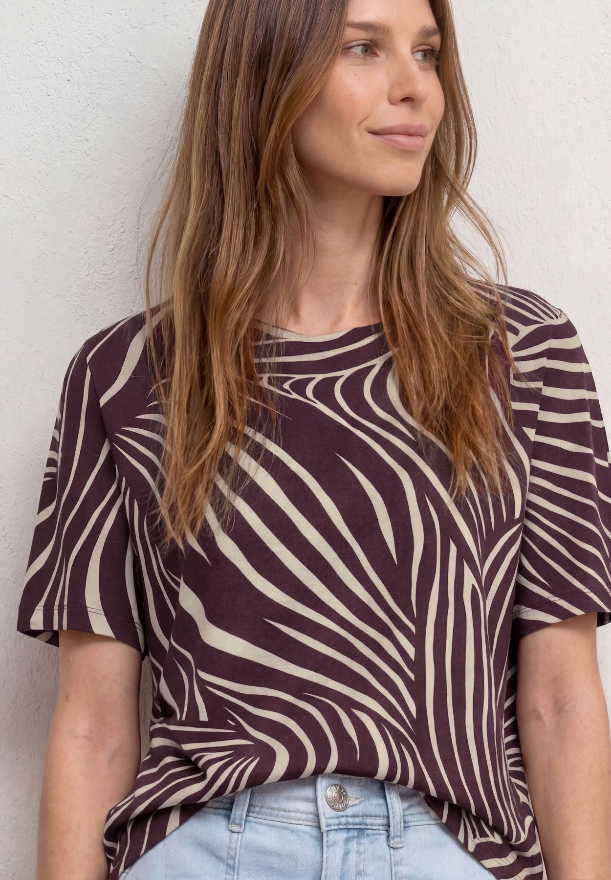 Kurzarm Shirt mit Rundhals und Print