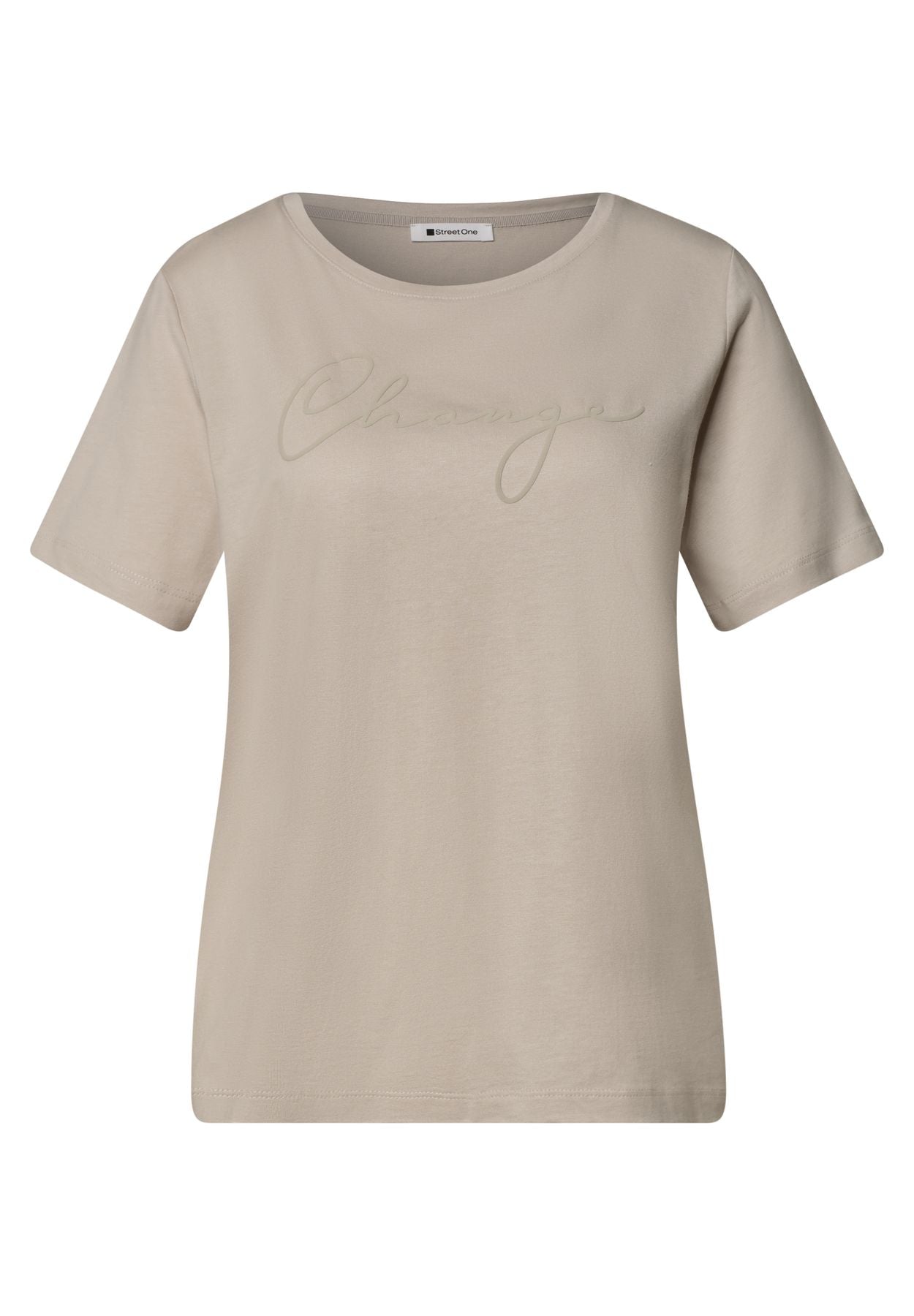 T-Shirt mit Rundhals und Wording Artwork