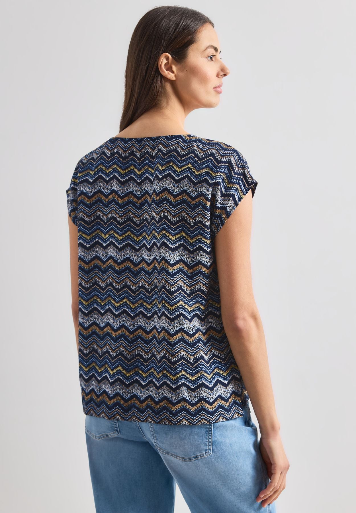 Dropped Shoulder Blusenshirt mit Rundhals