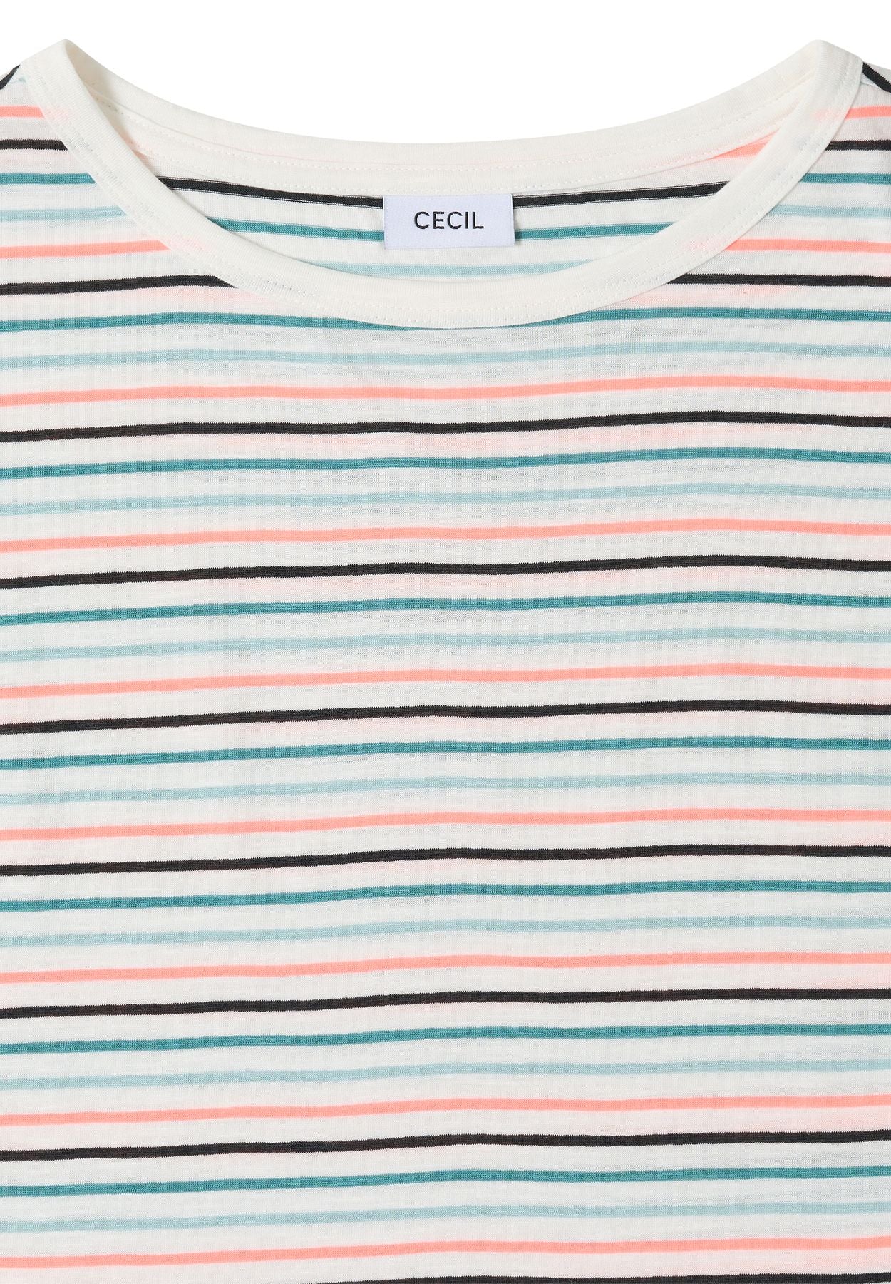 T-Shirt mit Boat Neck und Turn-Up-Detail