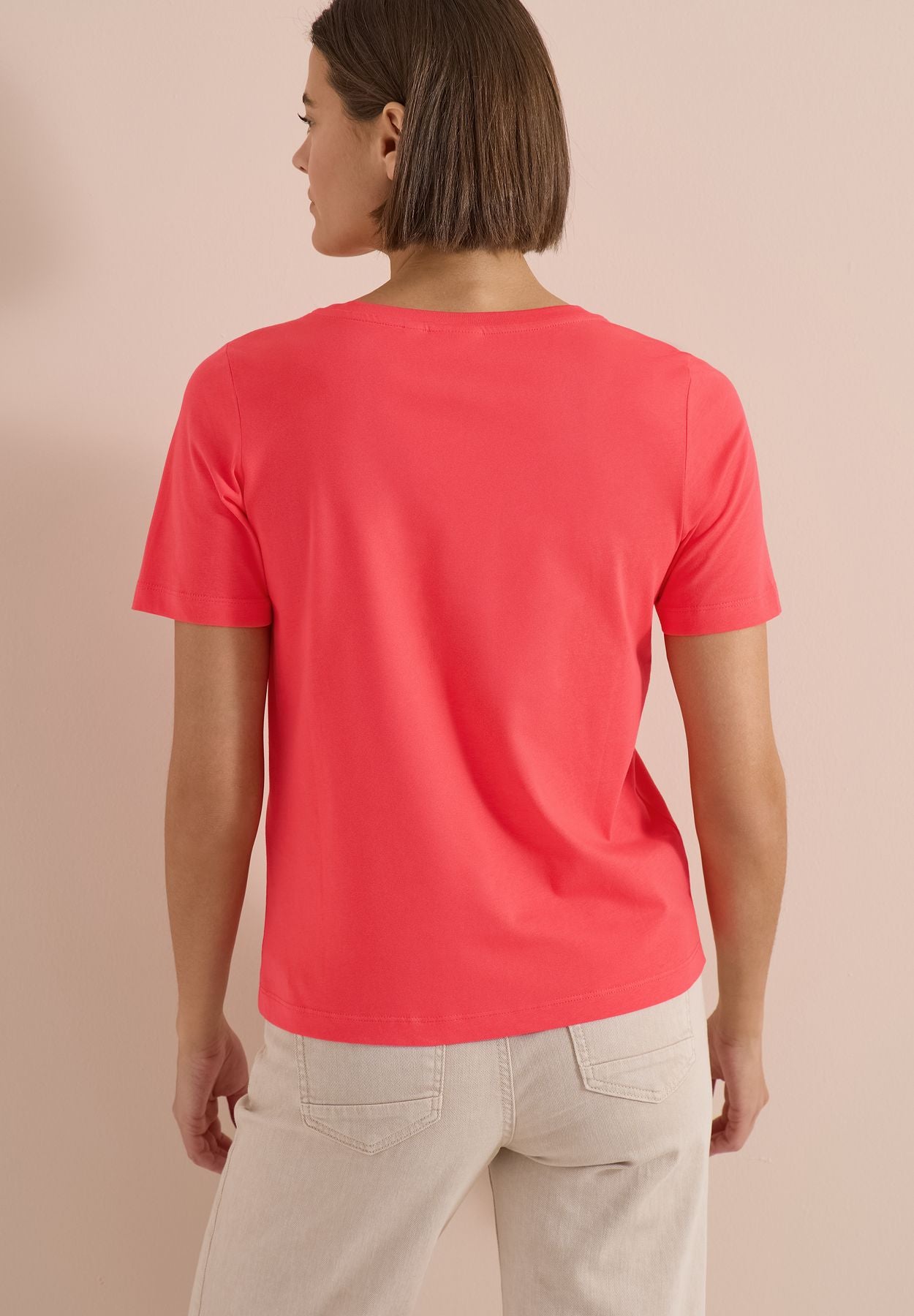 T-Shirt mit Boat Neck und Wording Artwork