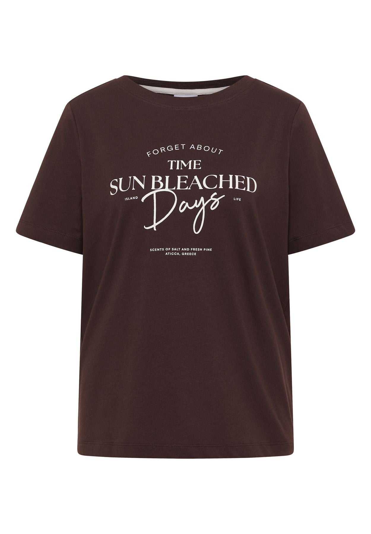 T-Shirt mit Boat Neck und Wording Artwork