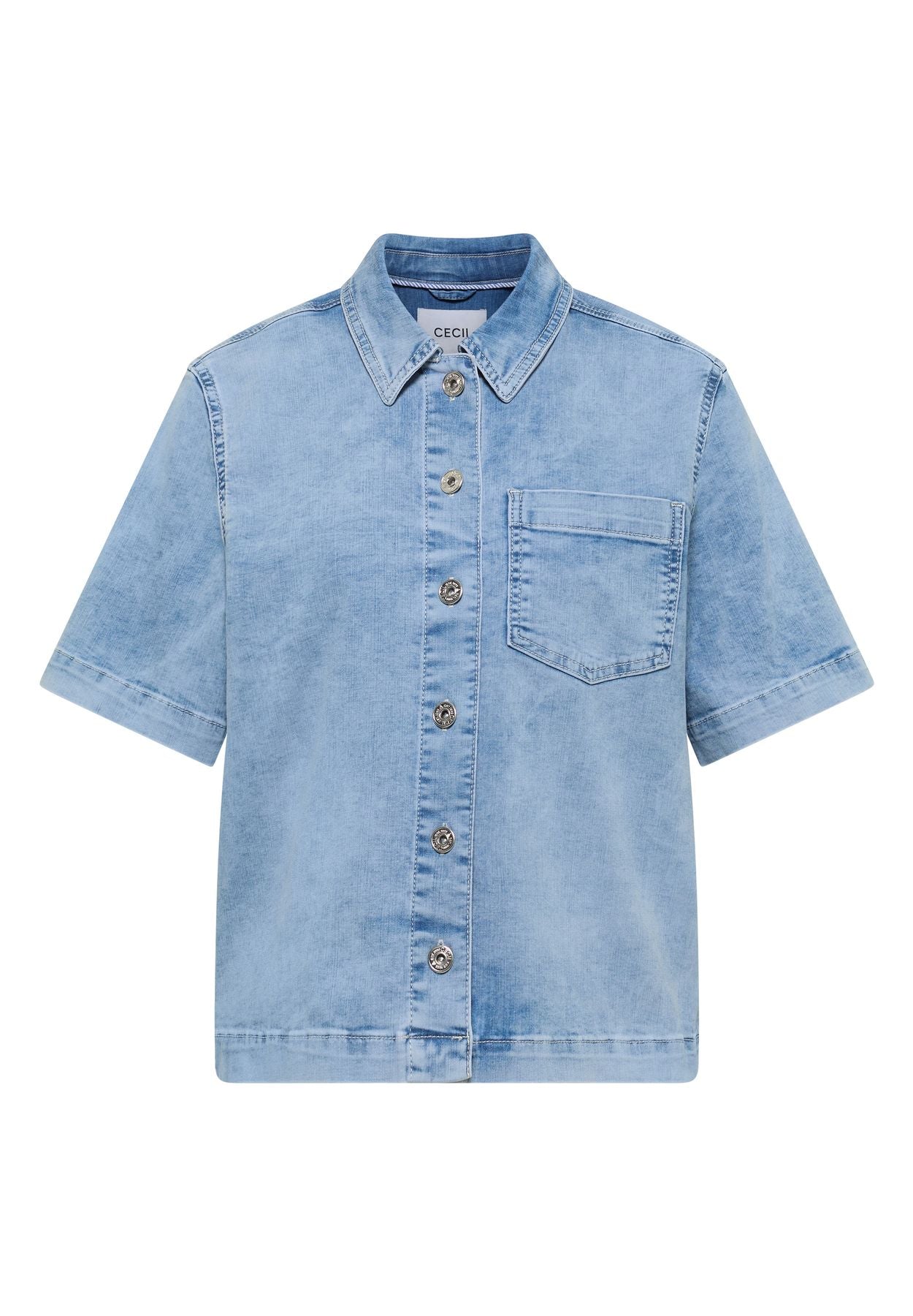 Kurzarm Overshirt mit Knopfleiste