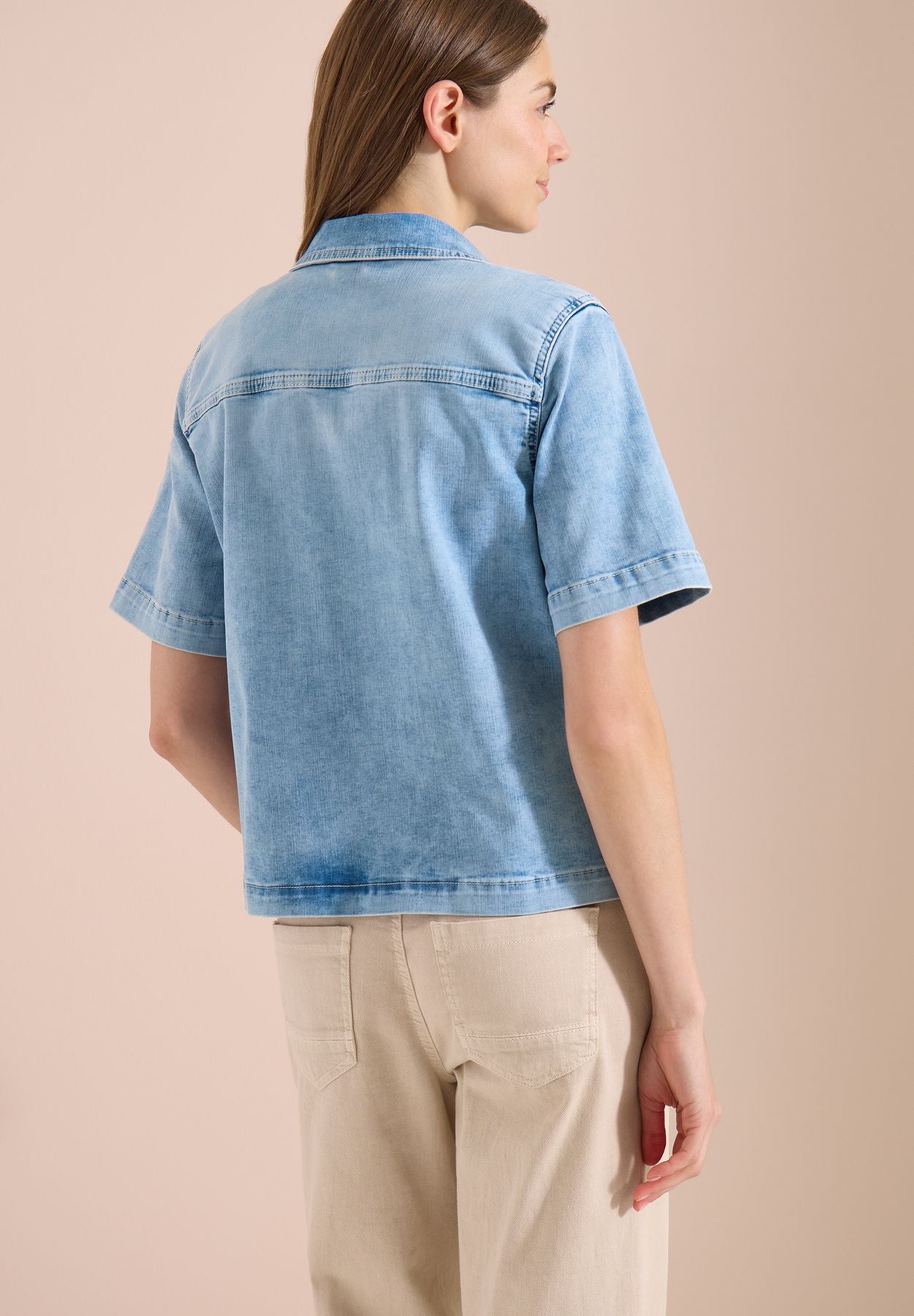 Kurzarm Overshirt mit Knopfleiste