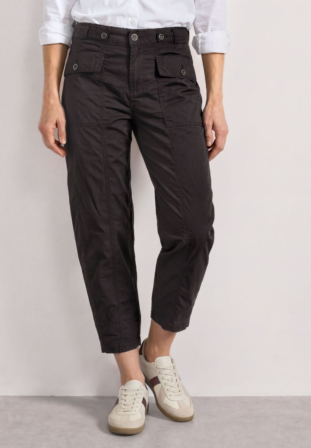 High Waist Barrel Leg Hose im Casual Fit