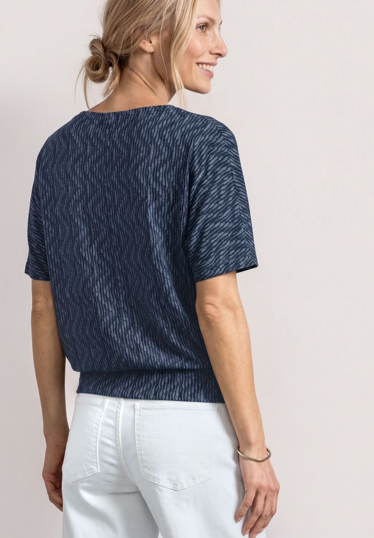 Shirt mit Boat Neck und Elastikbund