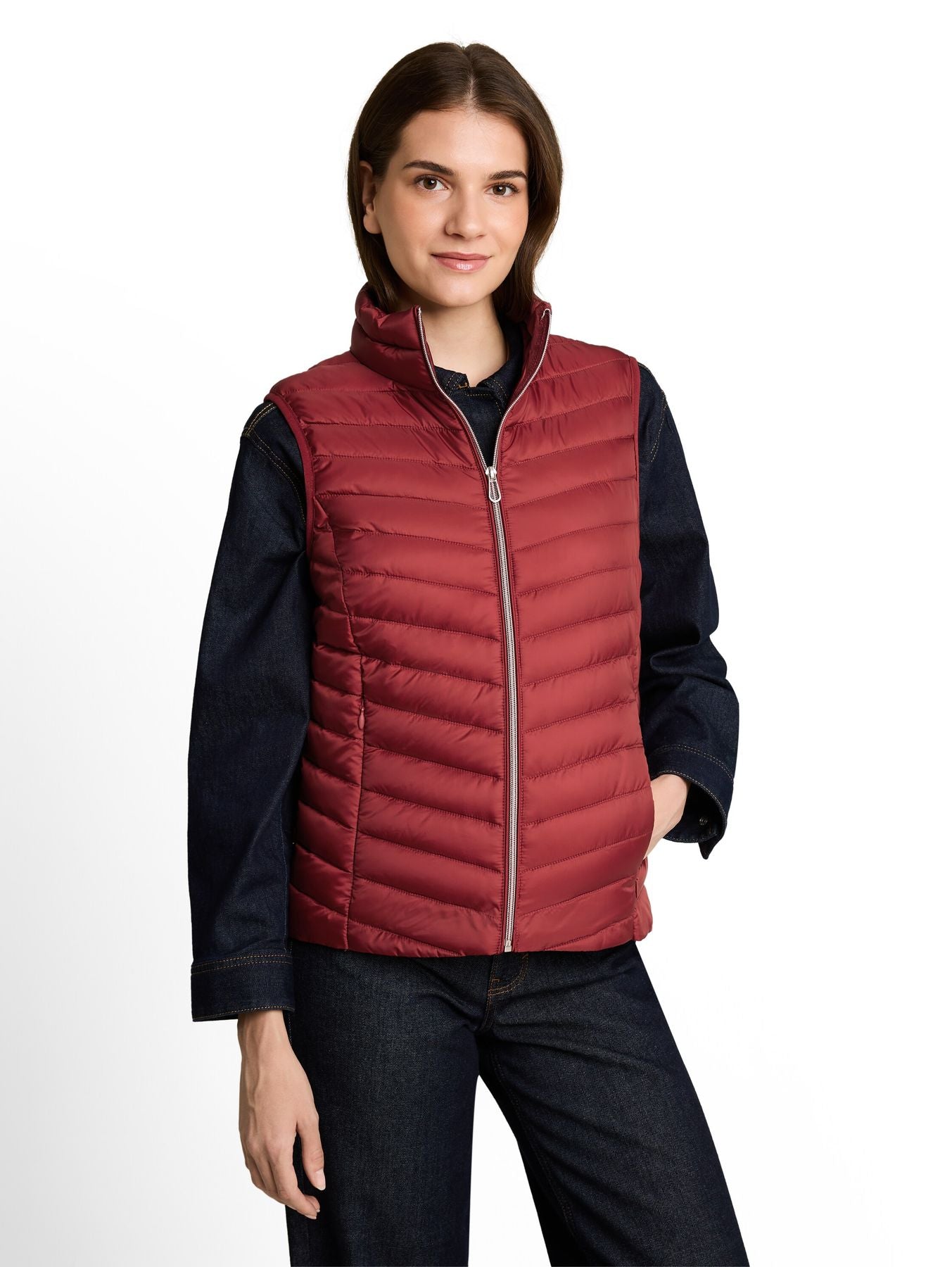 Lightweight Steppweste mit Stehkragen