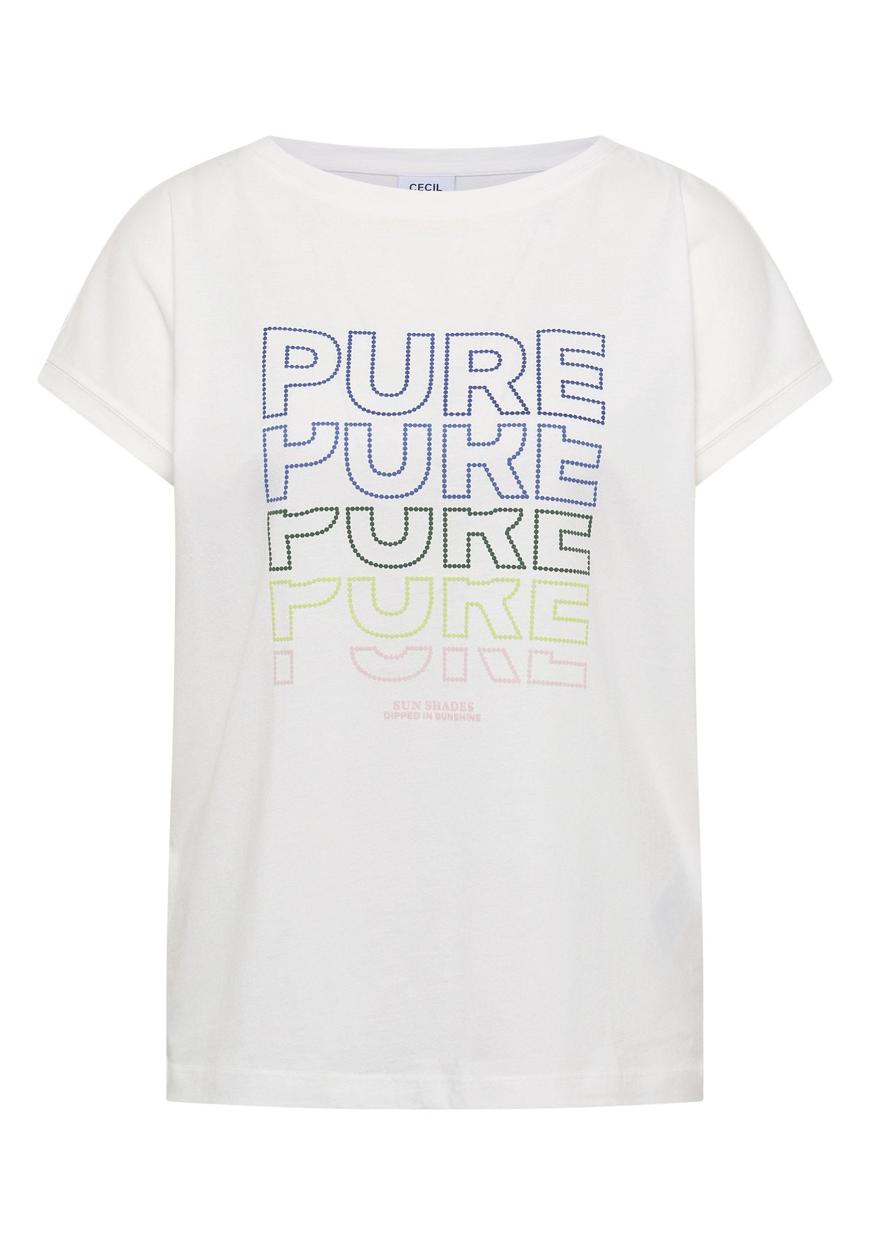 T-Shirt mit Boat Neck und Frontprint