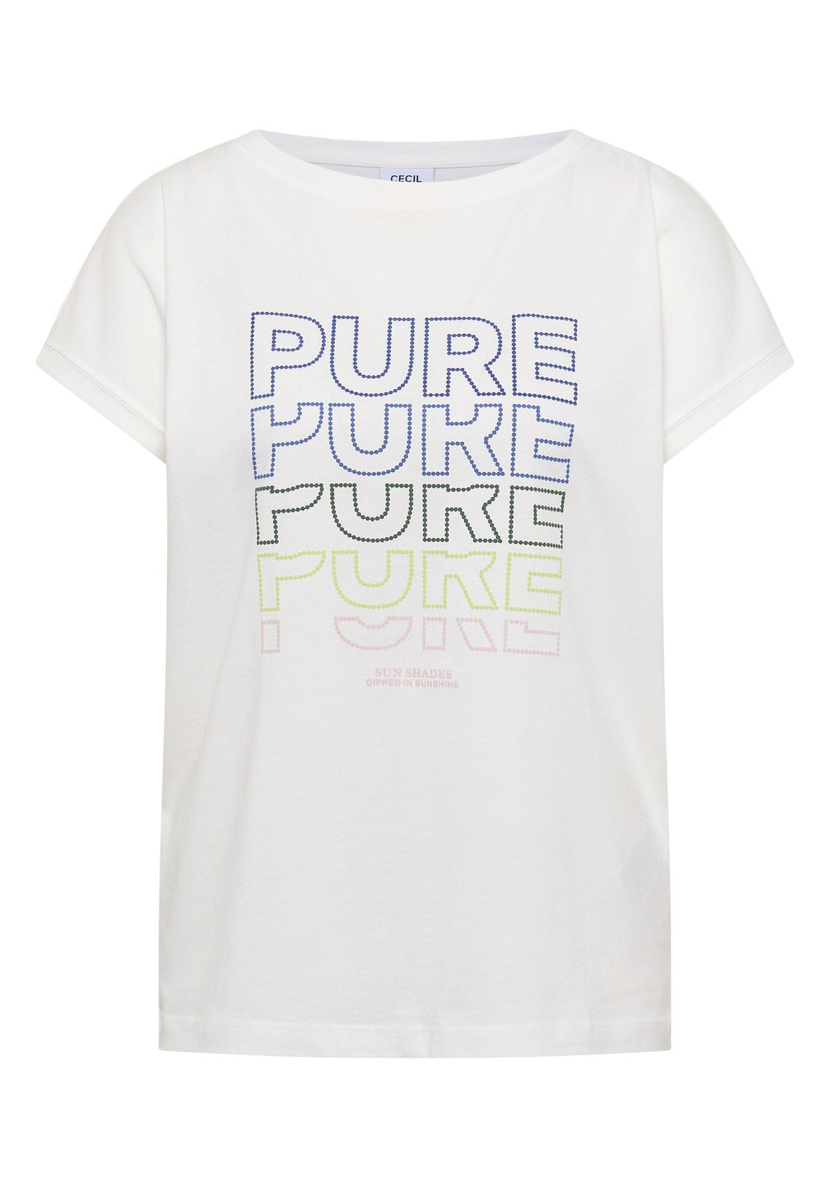 T-Shirt mit Boat Neck und Frontprint