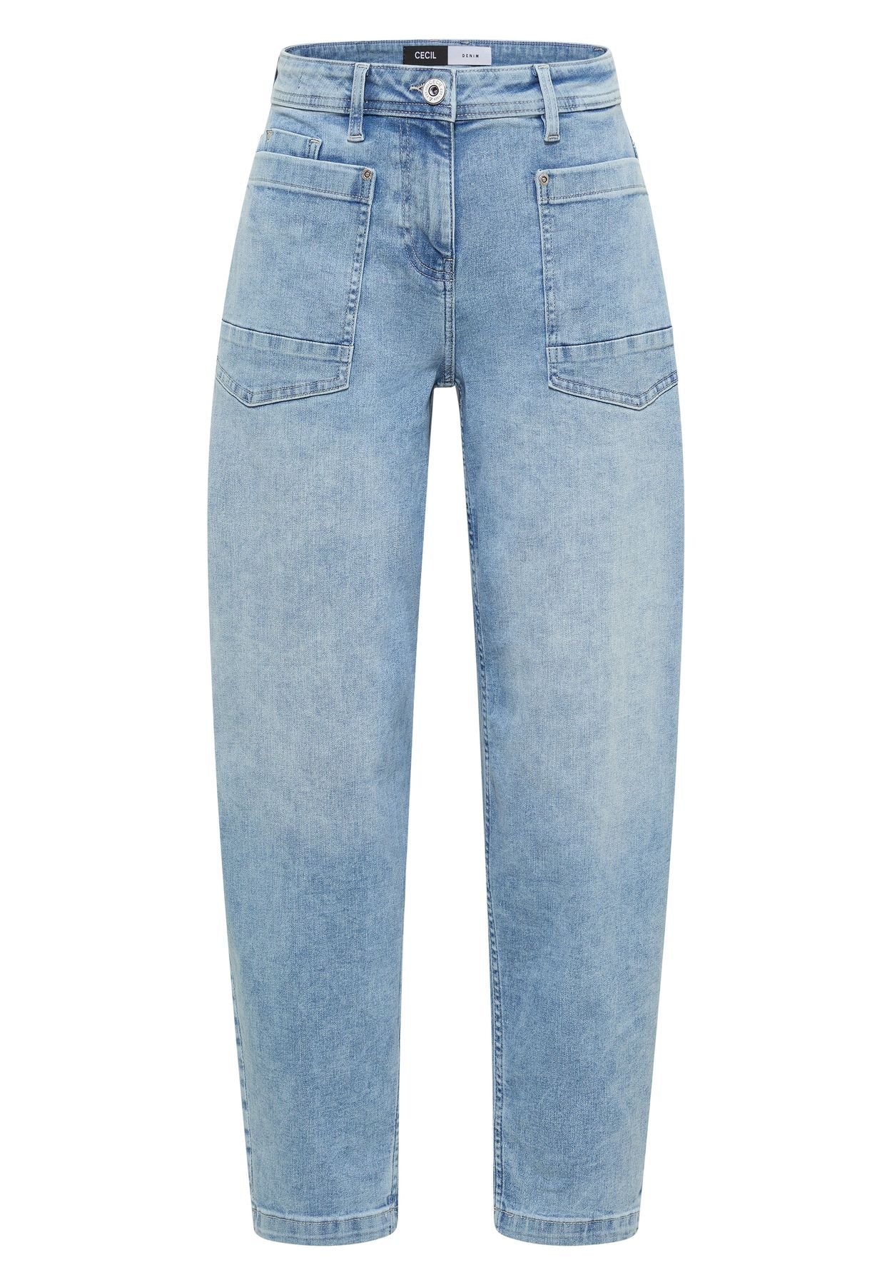 Barrel Leg Jeans mit aufgesetzten Taschen