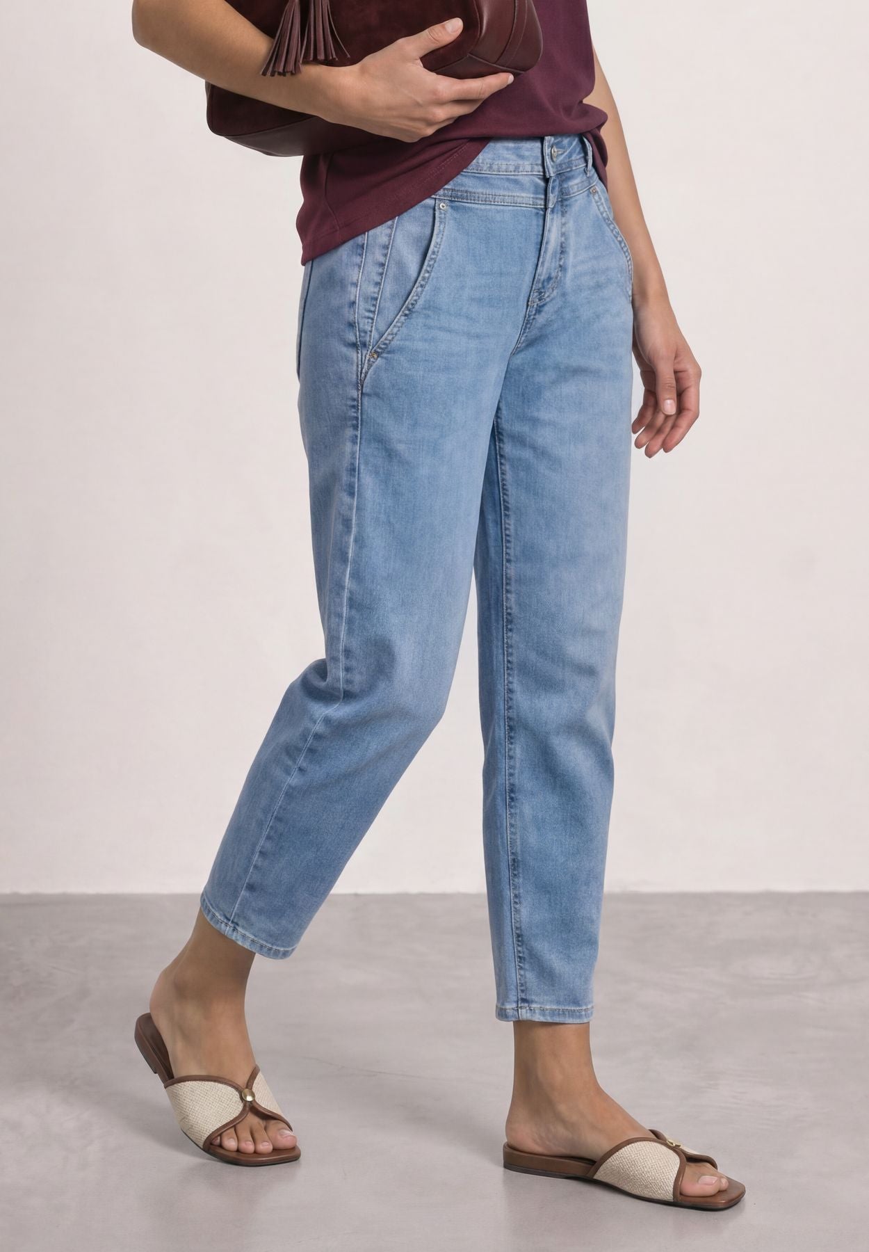 High Waist Barrel Leg Jeans im Loose Fit