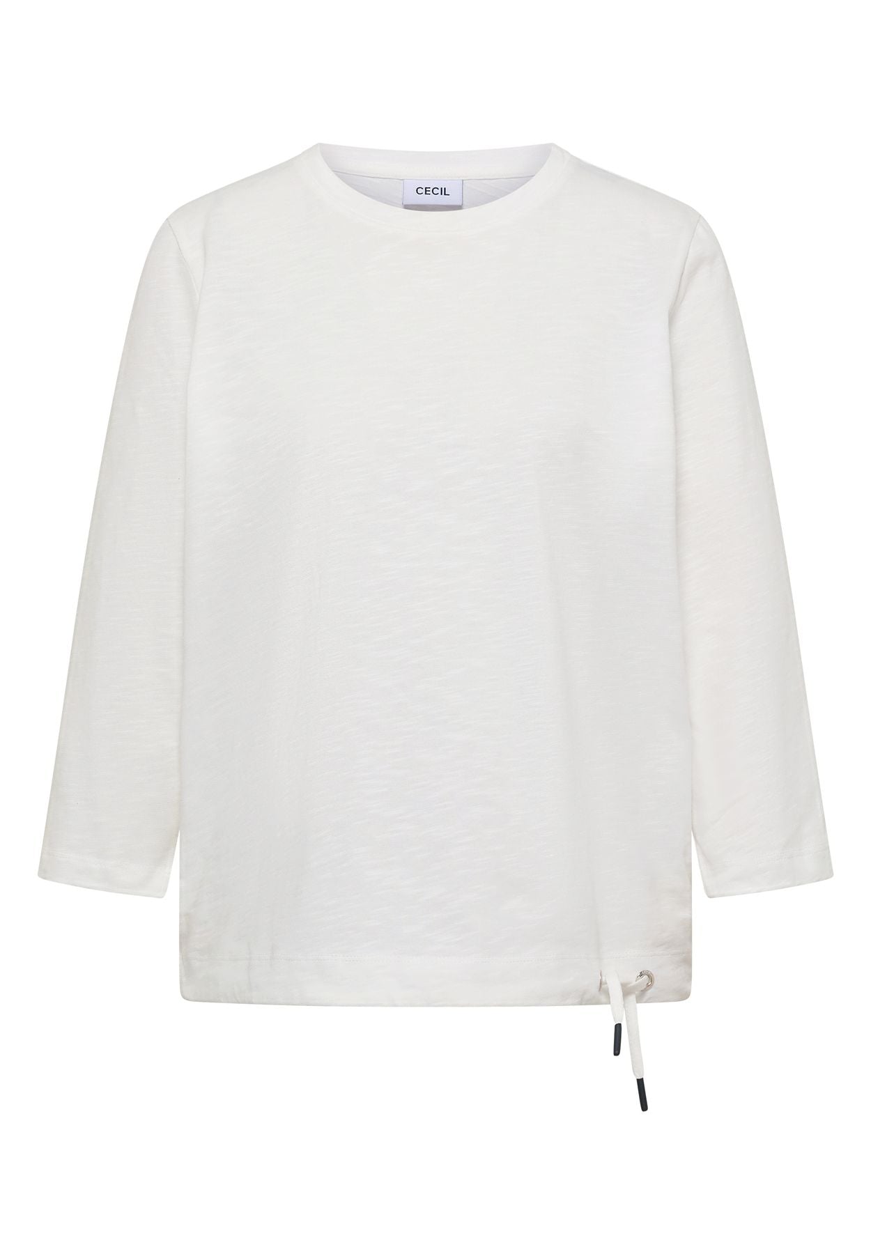 3/4-Arm Shirt mit Rundhals in Unifarbe