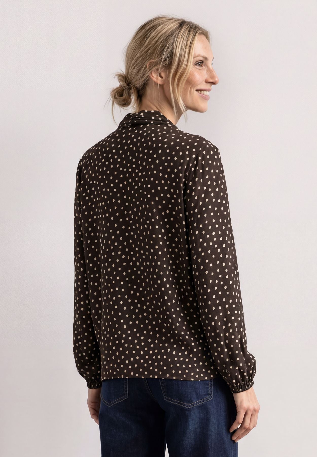 Langarm Bluse mit Schleifendetail