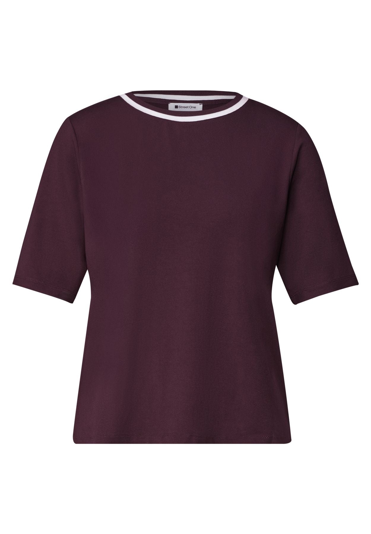 T-Shirt mit Rundhals und Kontrastdetail