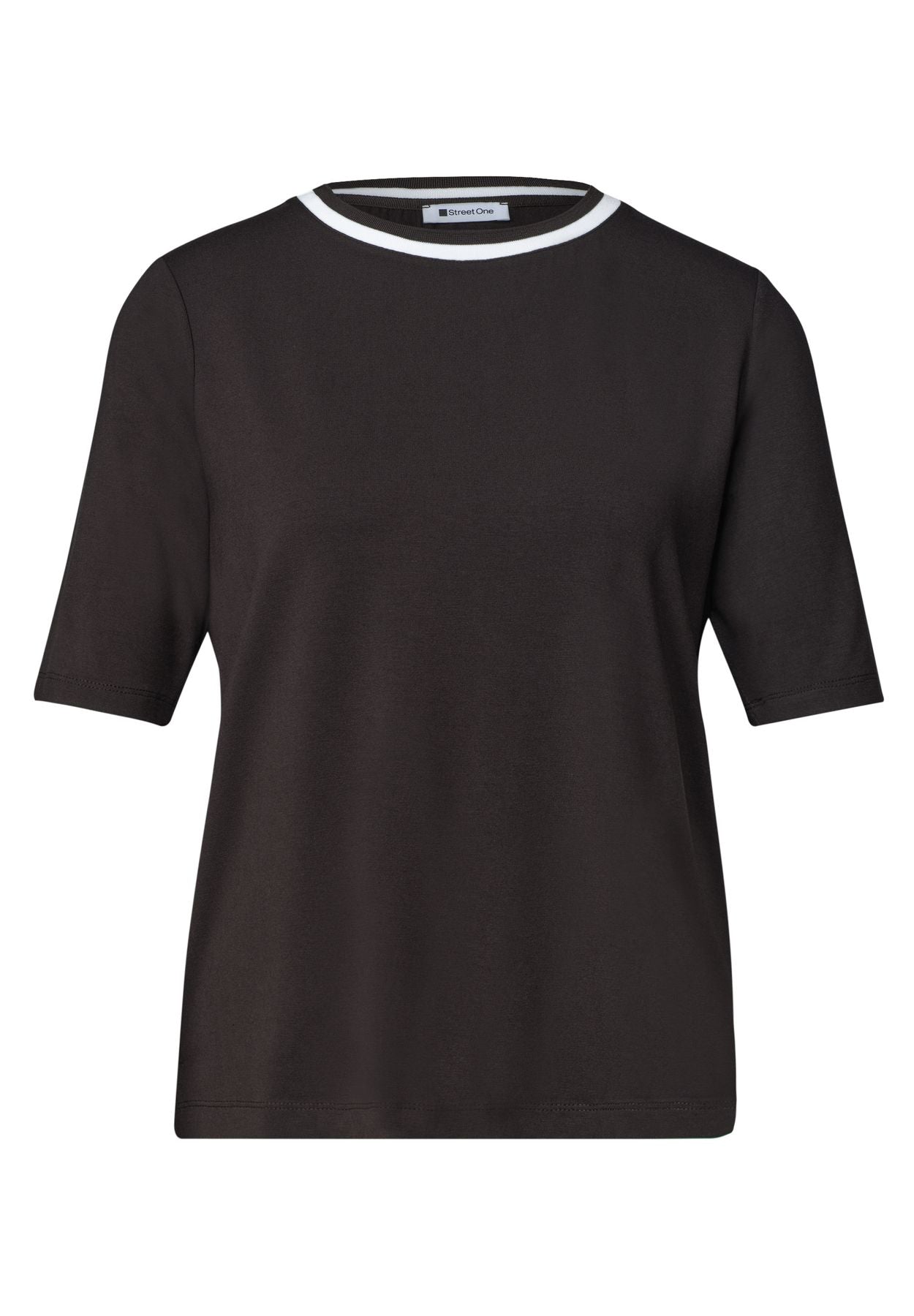 T-Shirt mit Rundhals und Kontrastdetail