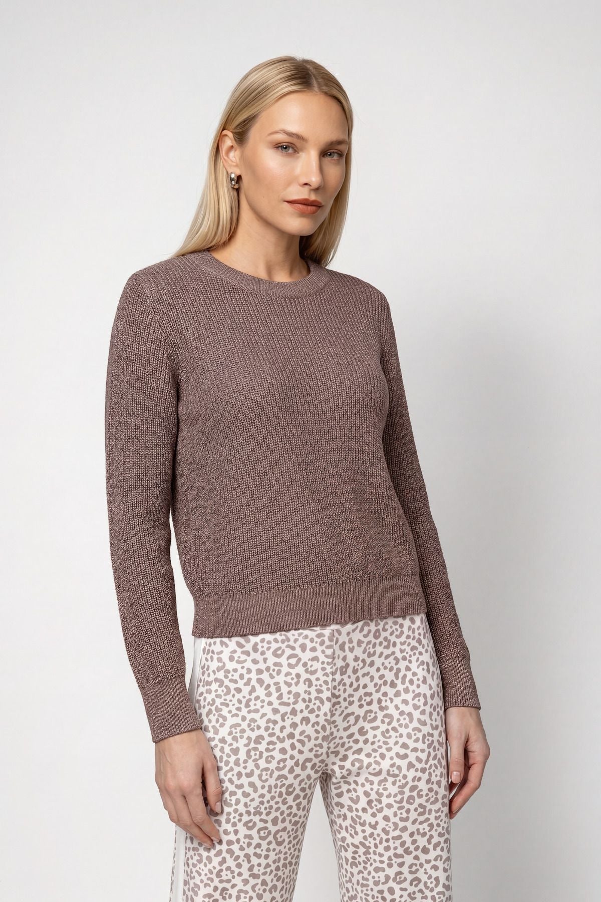 Basic-Strickpullover mit Lurex