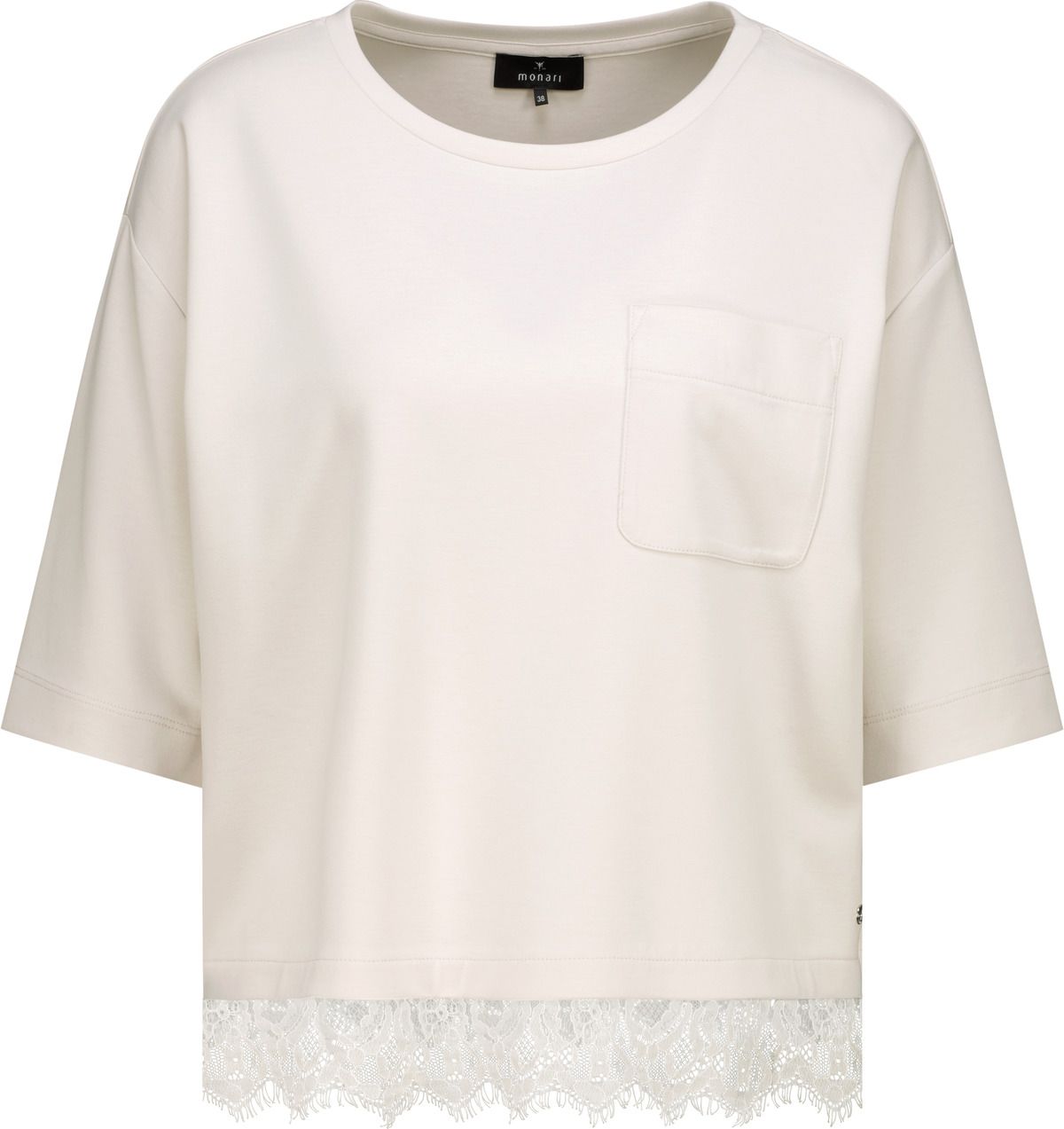 Sweatshirt mit Spitzenborte