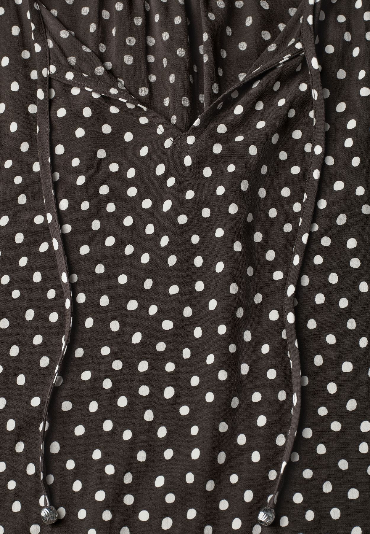 3/4-Arm Bluse mit Split Neck und Bändern