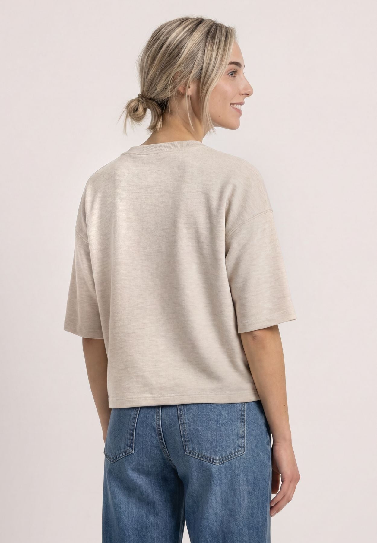 Kurzarm Sweatshirt mit Wording