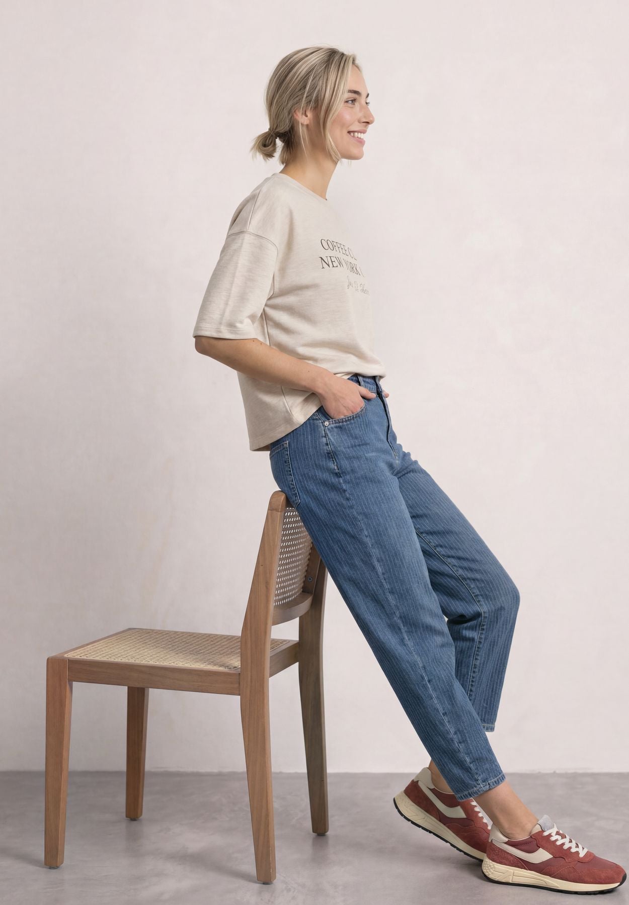 Kurzarm Sweatshirt mit Wording