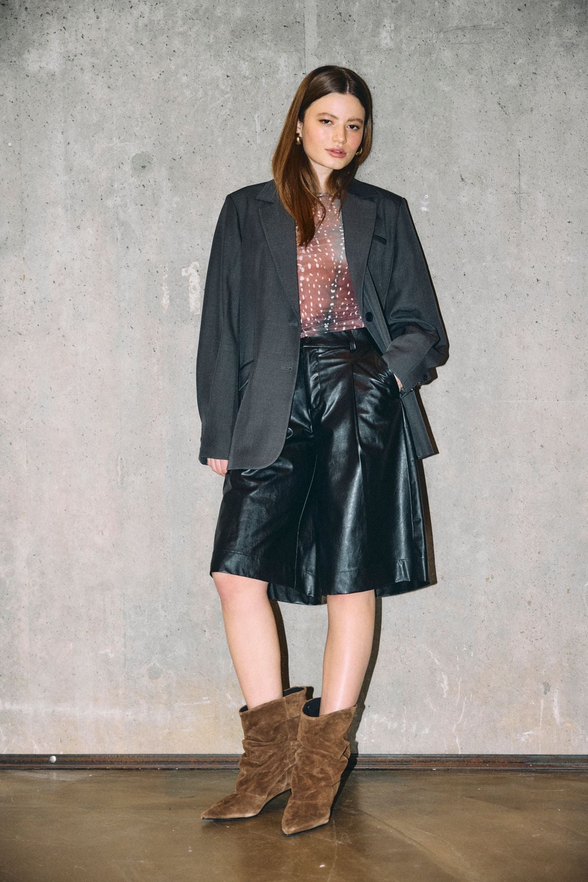NMDEER L/S RUCHING TOP JRS