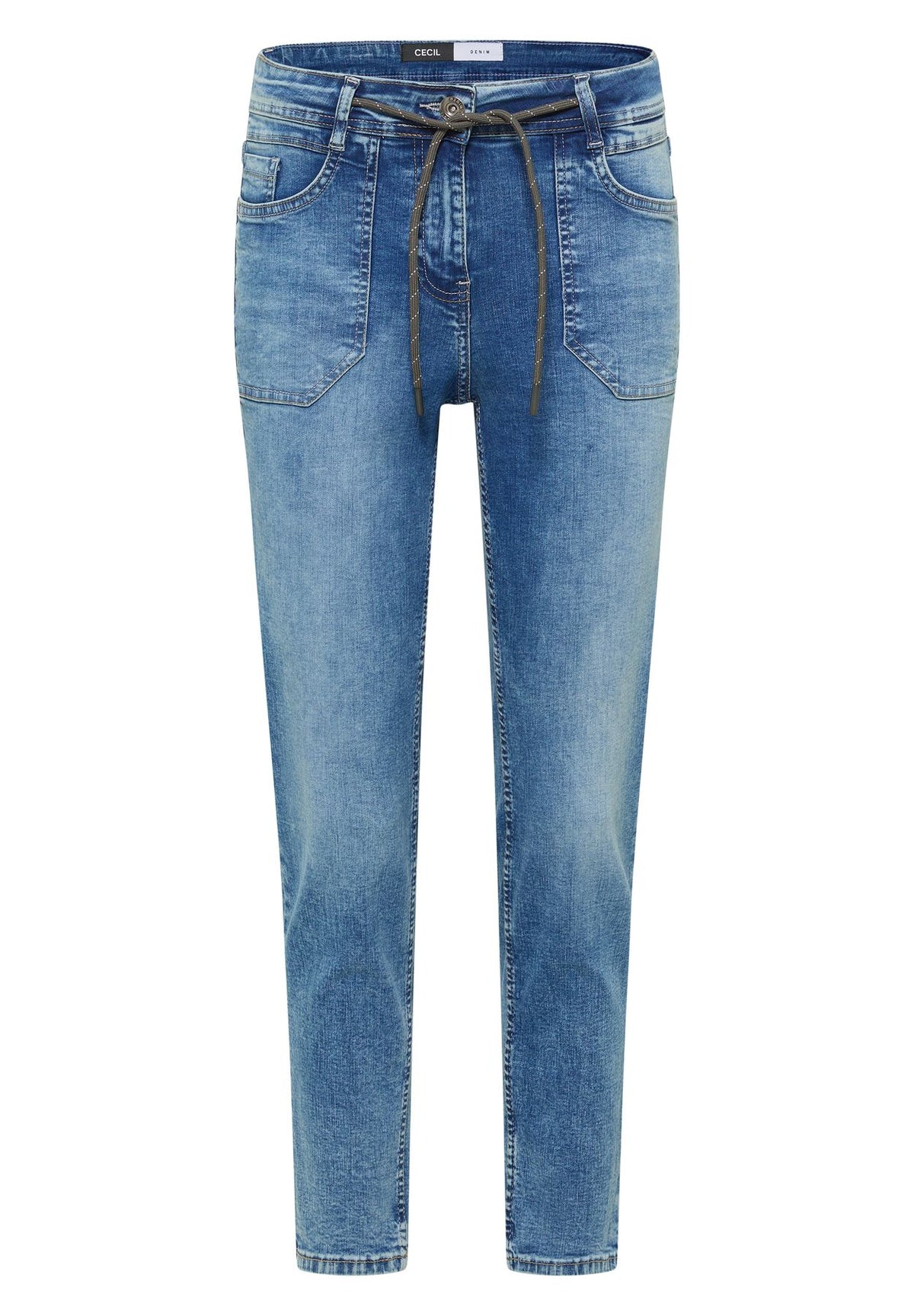 Mid Waist Slim Leg Jeans im Casual Fit