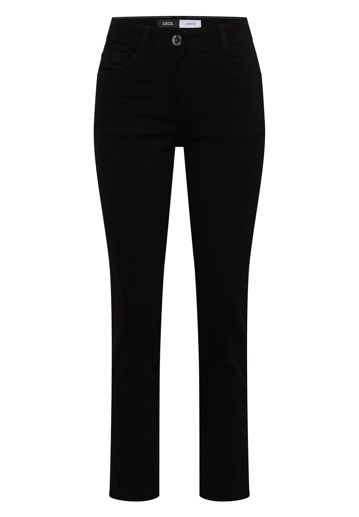 Mid Waist Straight Leg Jeans im Casual Fit