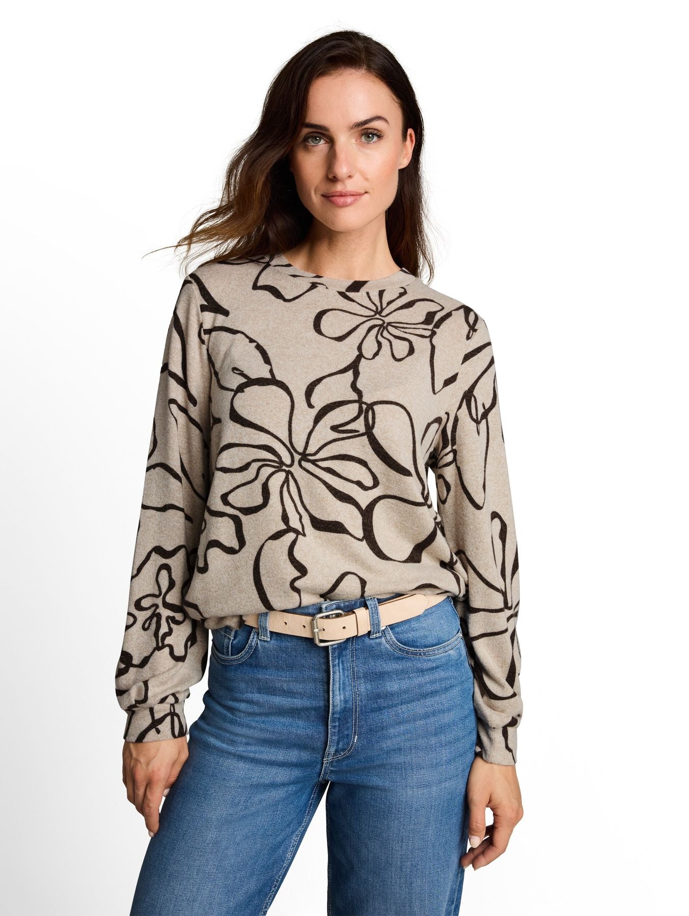 Cosy Langarmshirt mit Muster