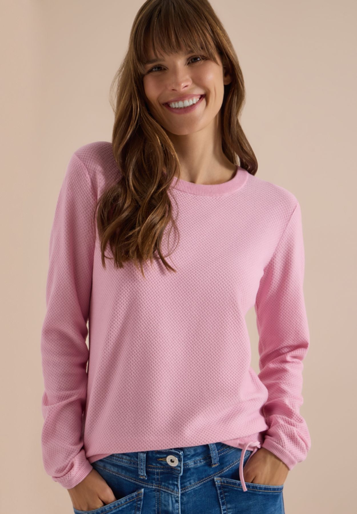 Pullover mit Rundhals und Struktur