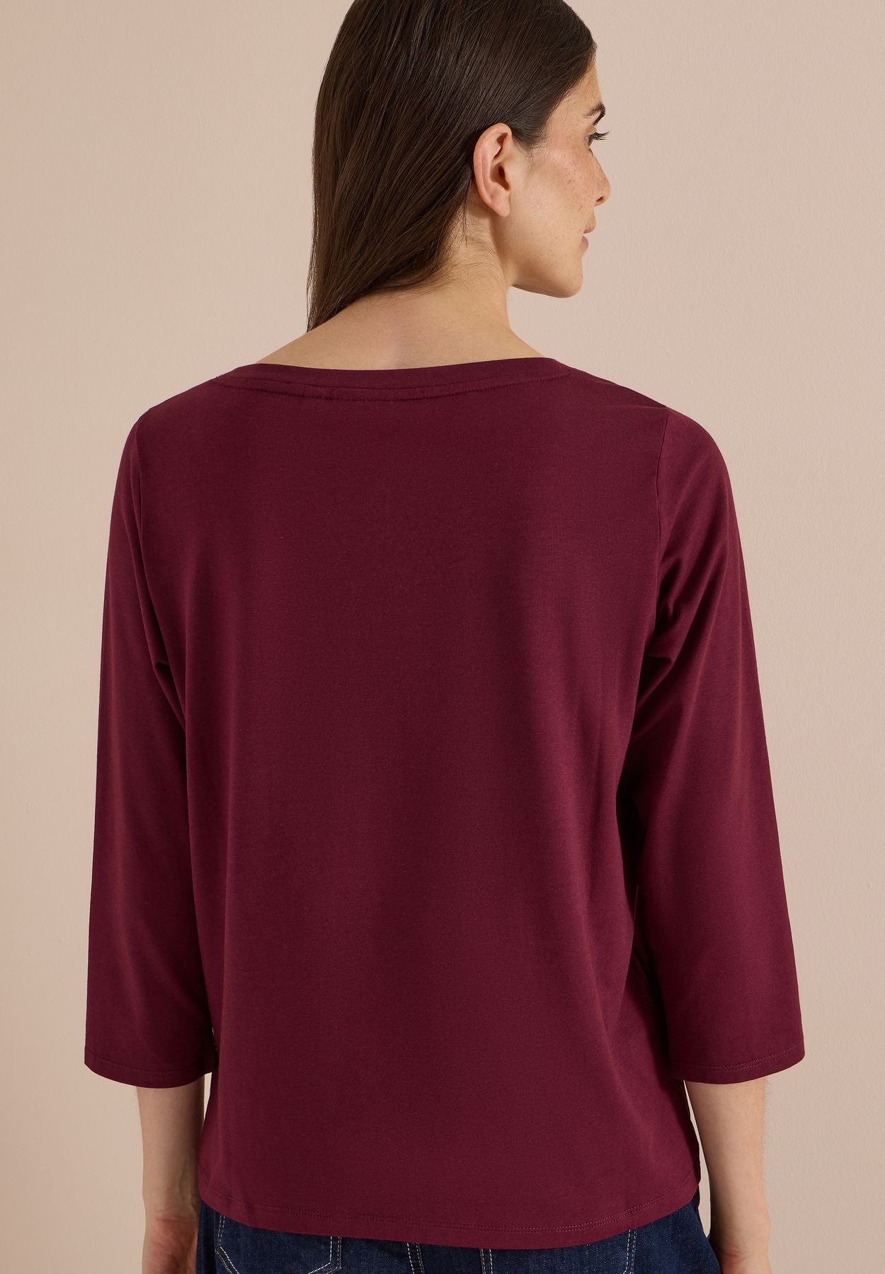 3/4-Arm Shirt mit Boat Neck und Print