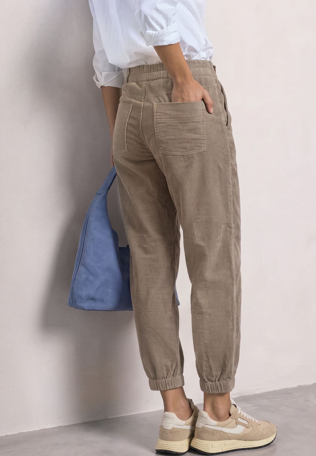 High Waist Barrel Leg Hose mit Elastikbund