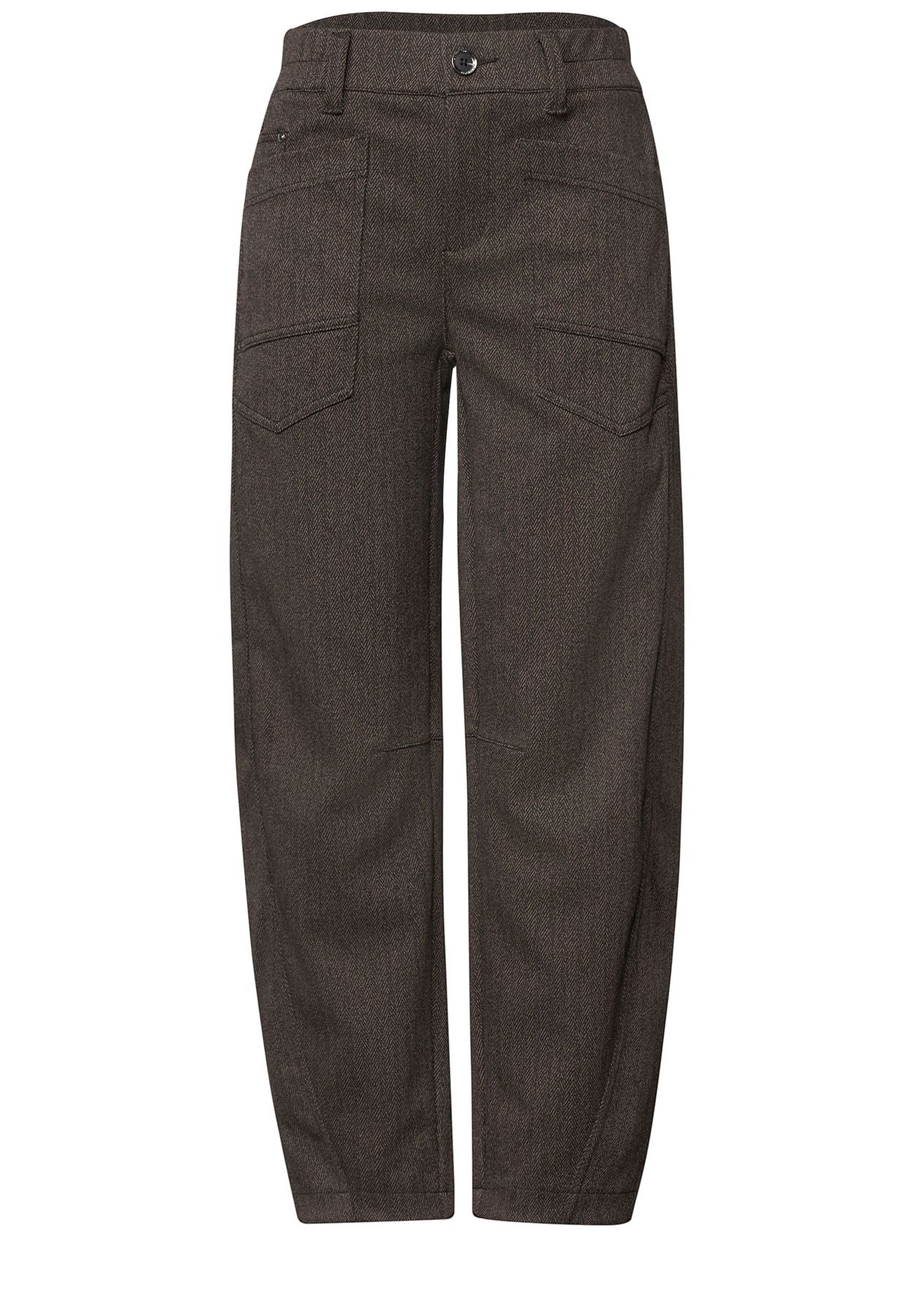 High Waist Barrel Leg Hose mit Elastikbund