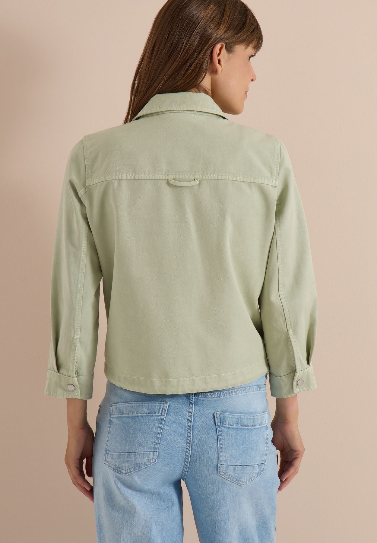 3/4-Arm Jacke mit Brusttaschen und Zipper