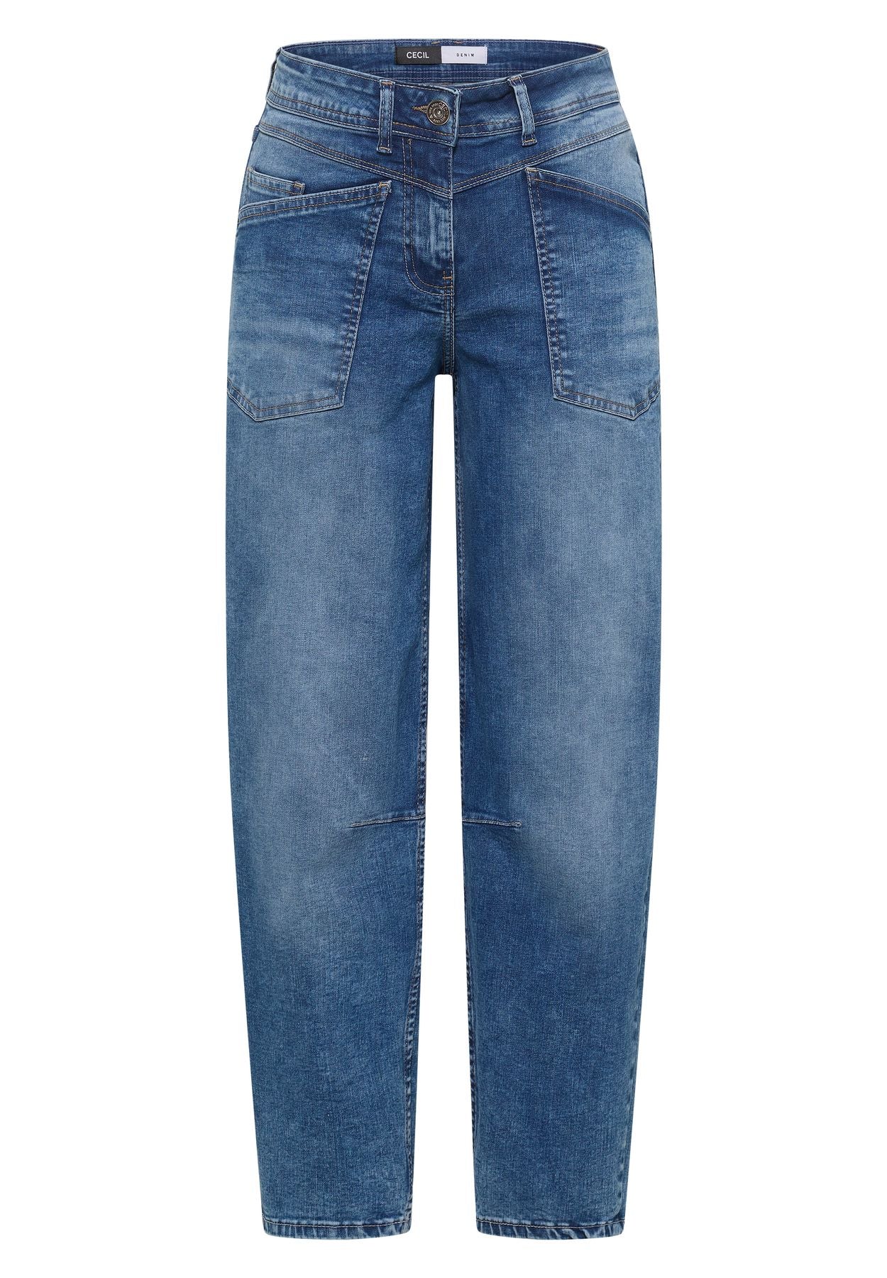 High Waist Barrel Leg Jeans im Loose Fit