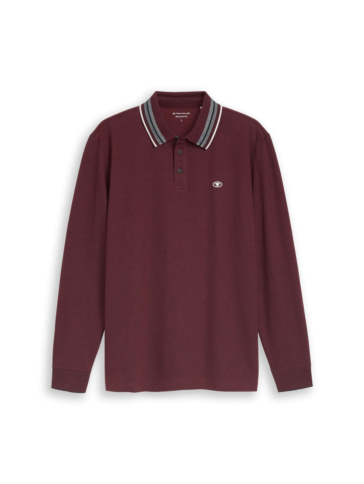 Langarm Piqué Poloshirt mit Logo-Print