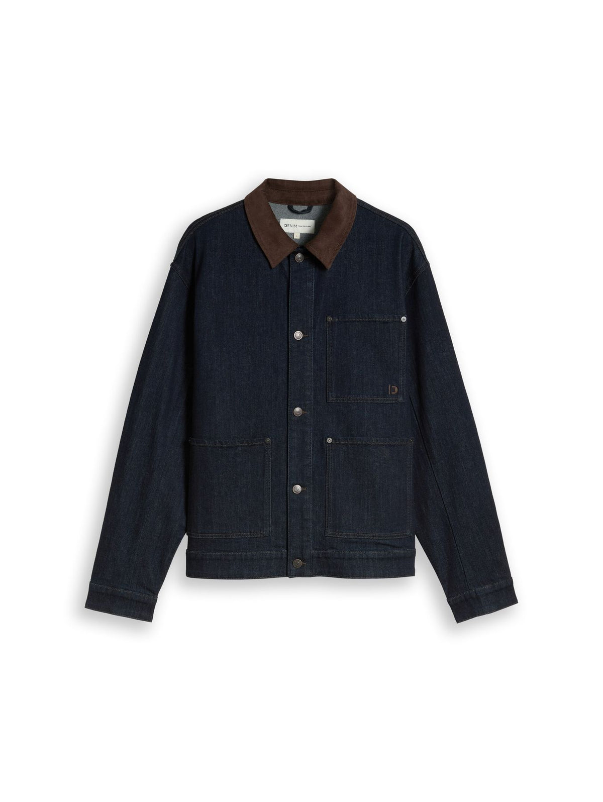 Relaxed Fit Jeansjacke mit Cord-Kragen