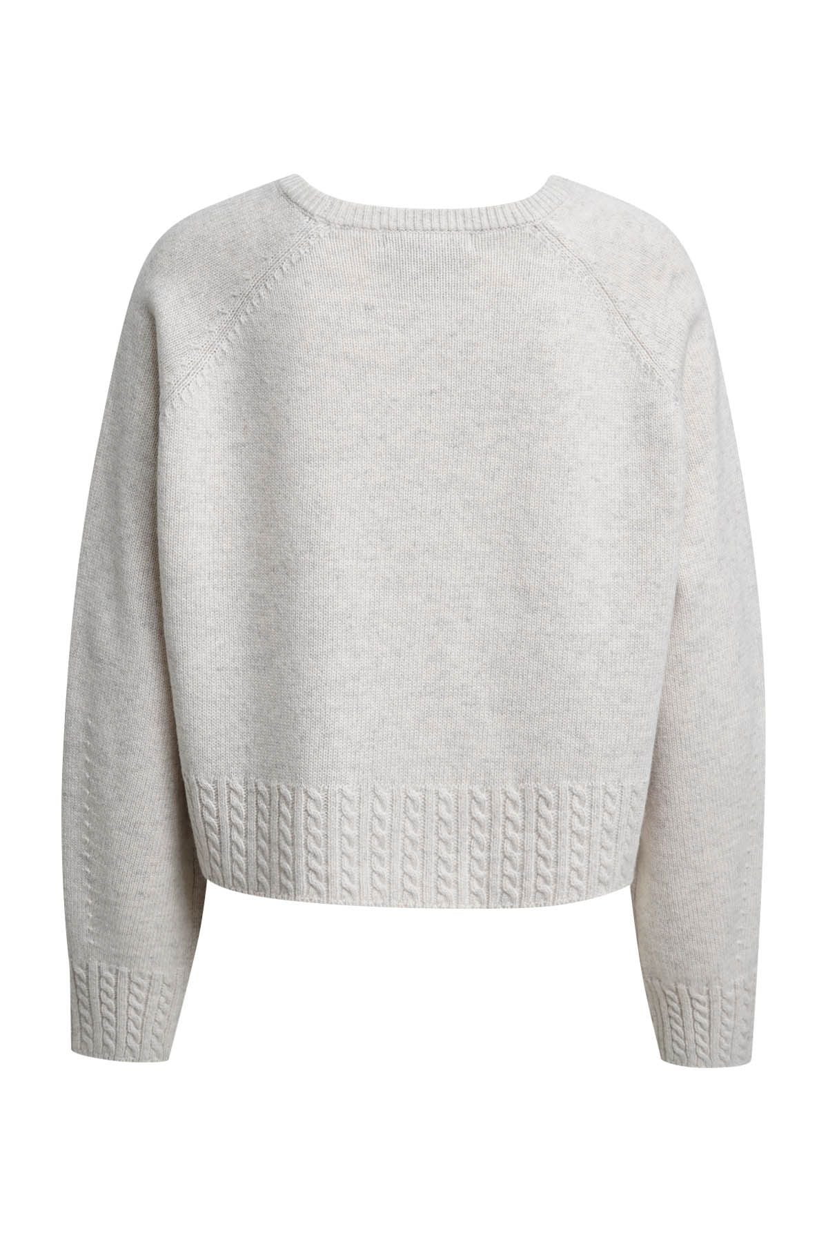 Round Neck Pullover Cable Hem