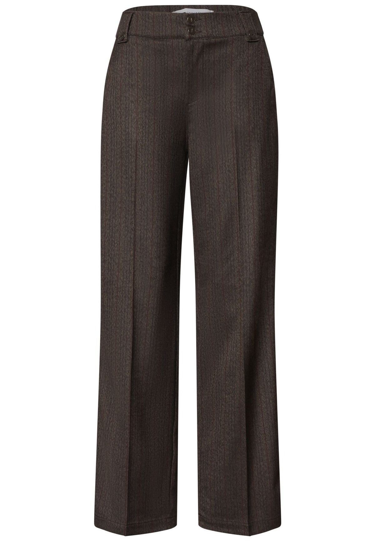High Waist Straight Leg Hose mit Knopfdetail